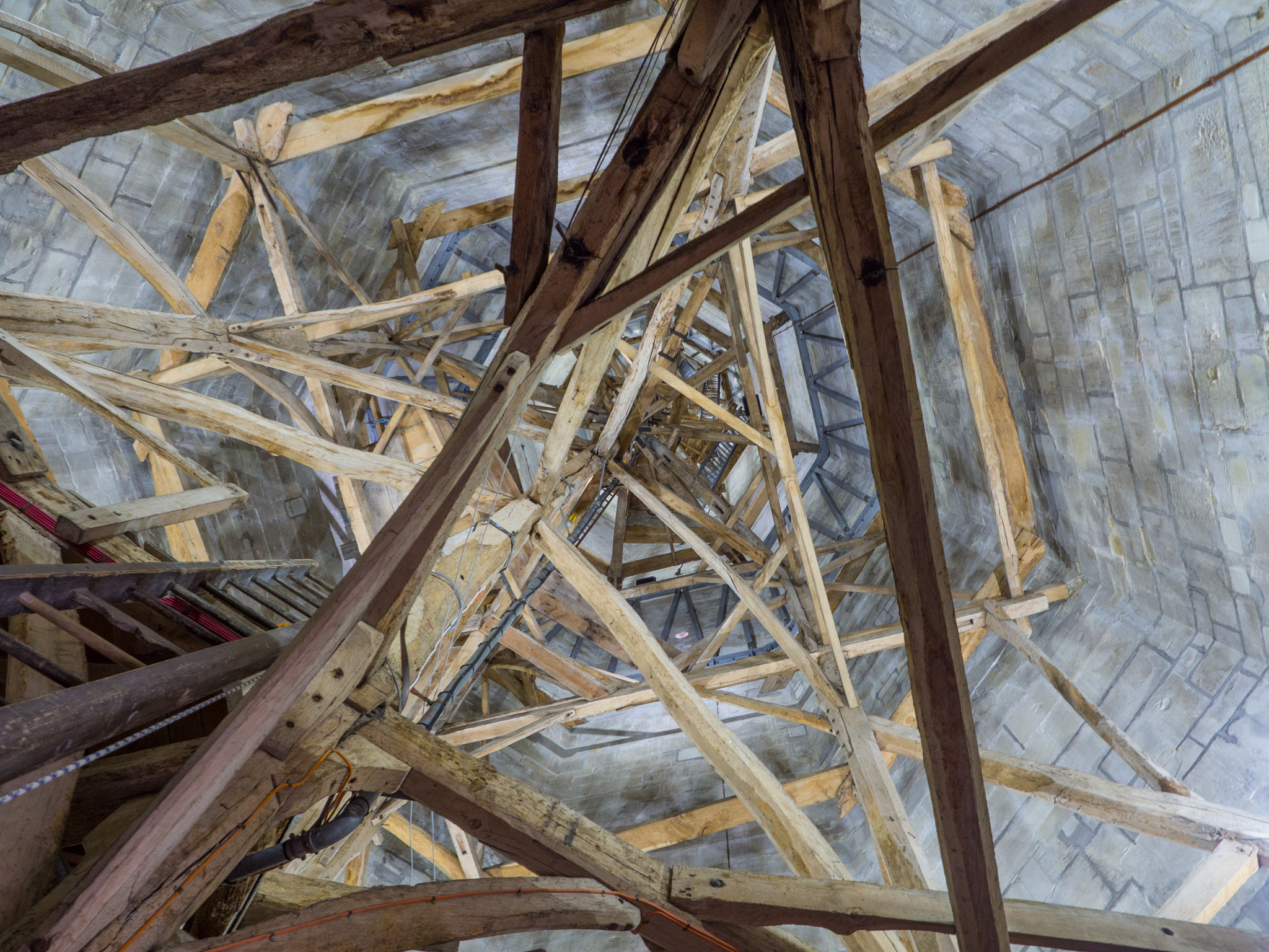 Olympus OM-D E-M10 + OLYMPUS M.12-50mm F3.5-6.3 sample photo. Inside the spire - salisbury cathedral photography