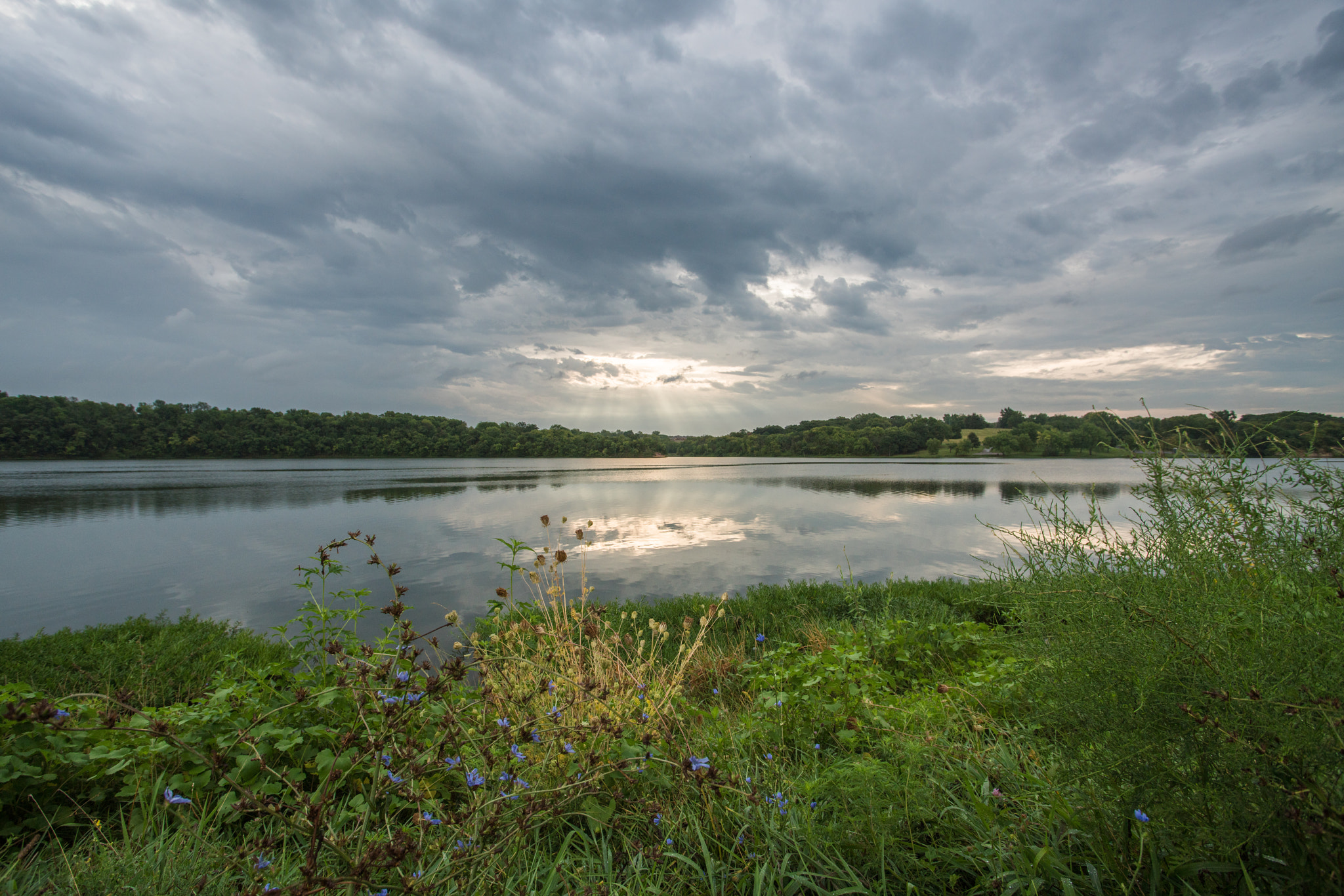 Sony a7R II + Canon EF 17-40mm F4L USM sample photo. Storm clouds at lake olathe photography