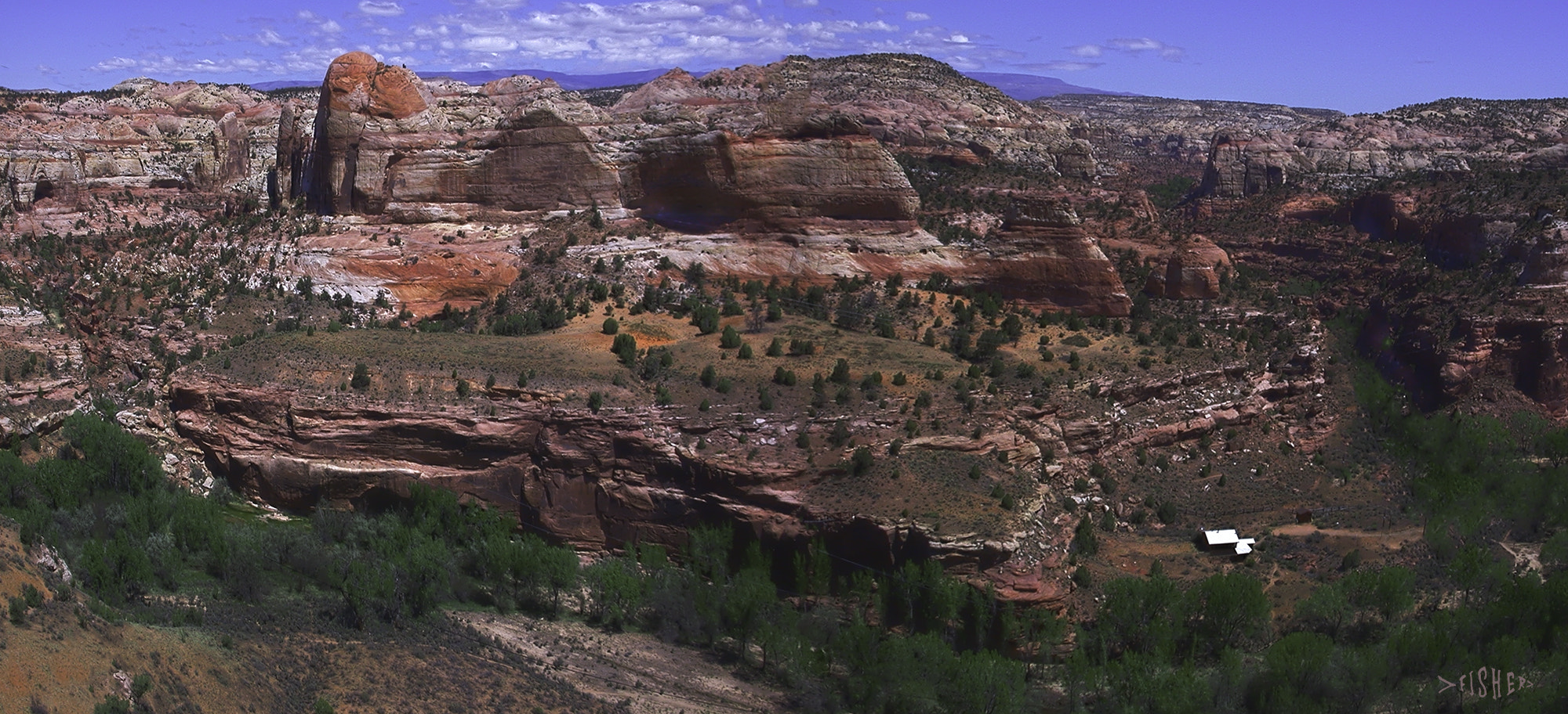 Nikon E995 sample photo. Utah ranch pano photography