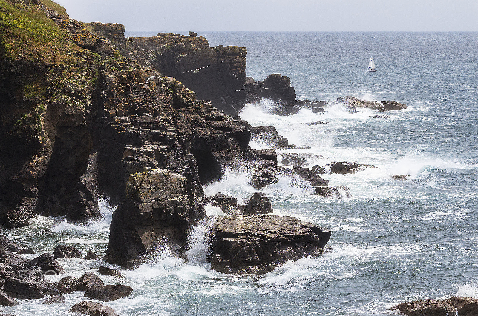Canon EF 70-200mm F2.8L IS II USM sample photo. Breakwater at lizard point photography