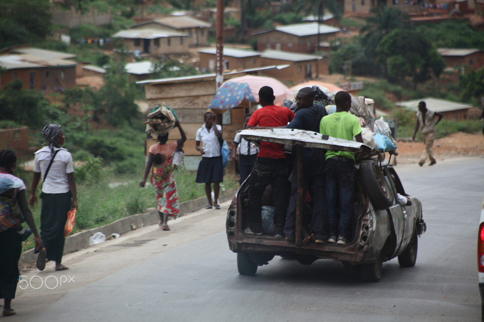 Canon EF 75-300mm f/4-5.6 USM sample photo. 3 boys in car to matadi, congo photography