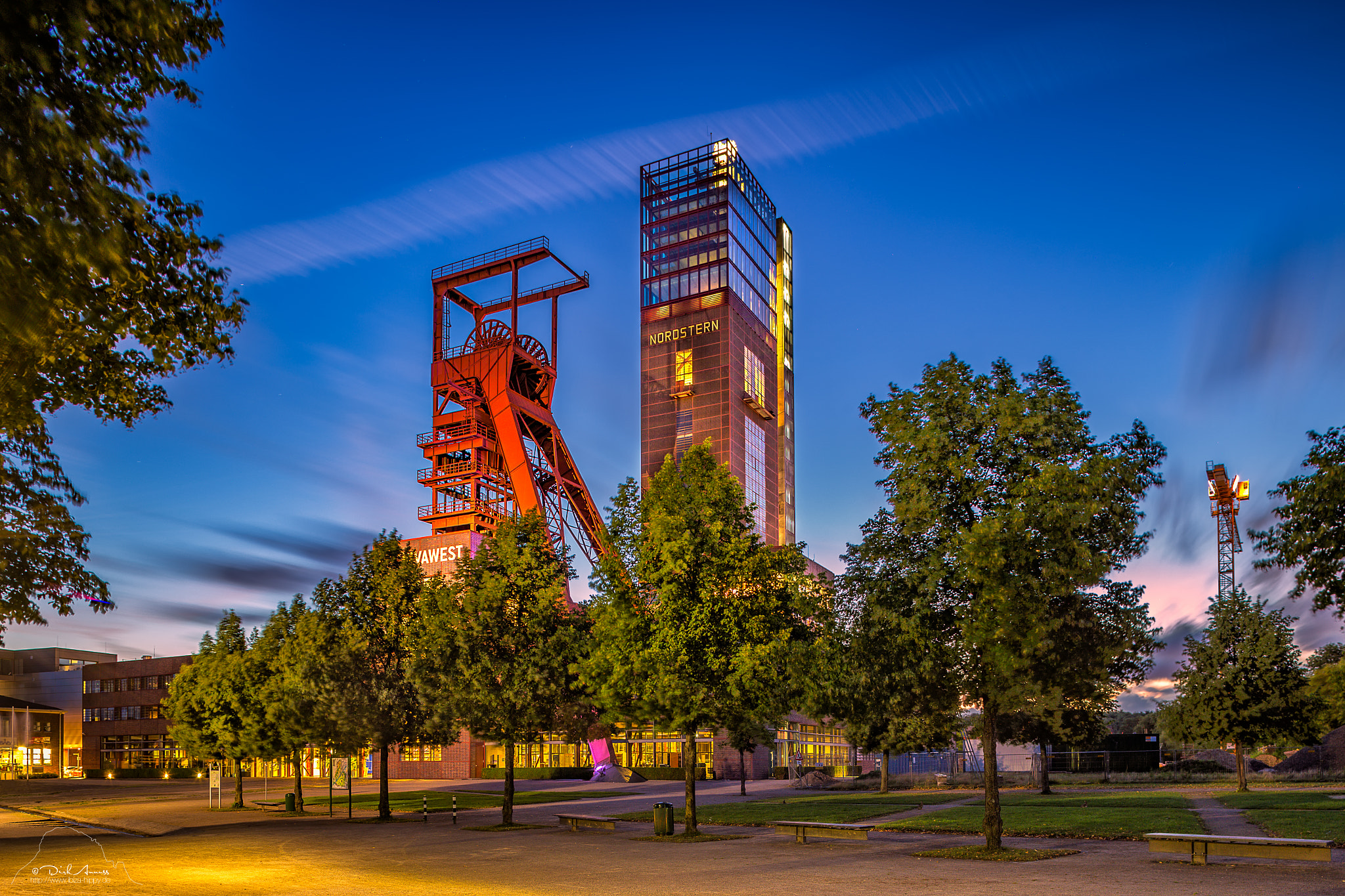 Canon EOS 6D + Canon TS-E 24mm f/3.5L sample photo. Blue hour at former coalmine nordstern photography