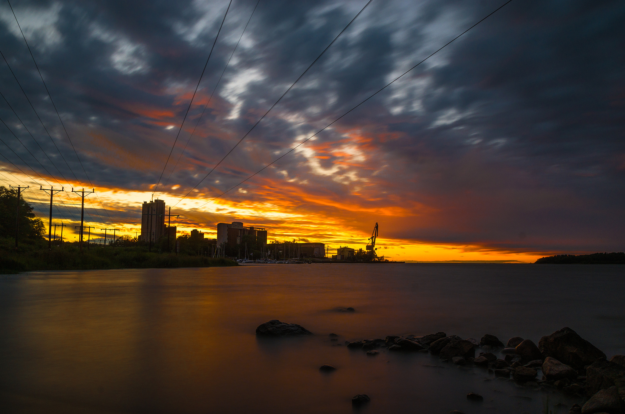 Pentax K-5 II sample photo. Sunset at lake vänern photography