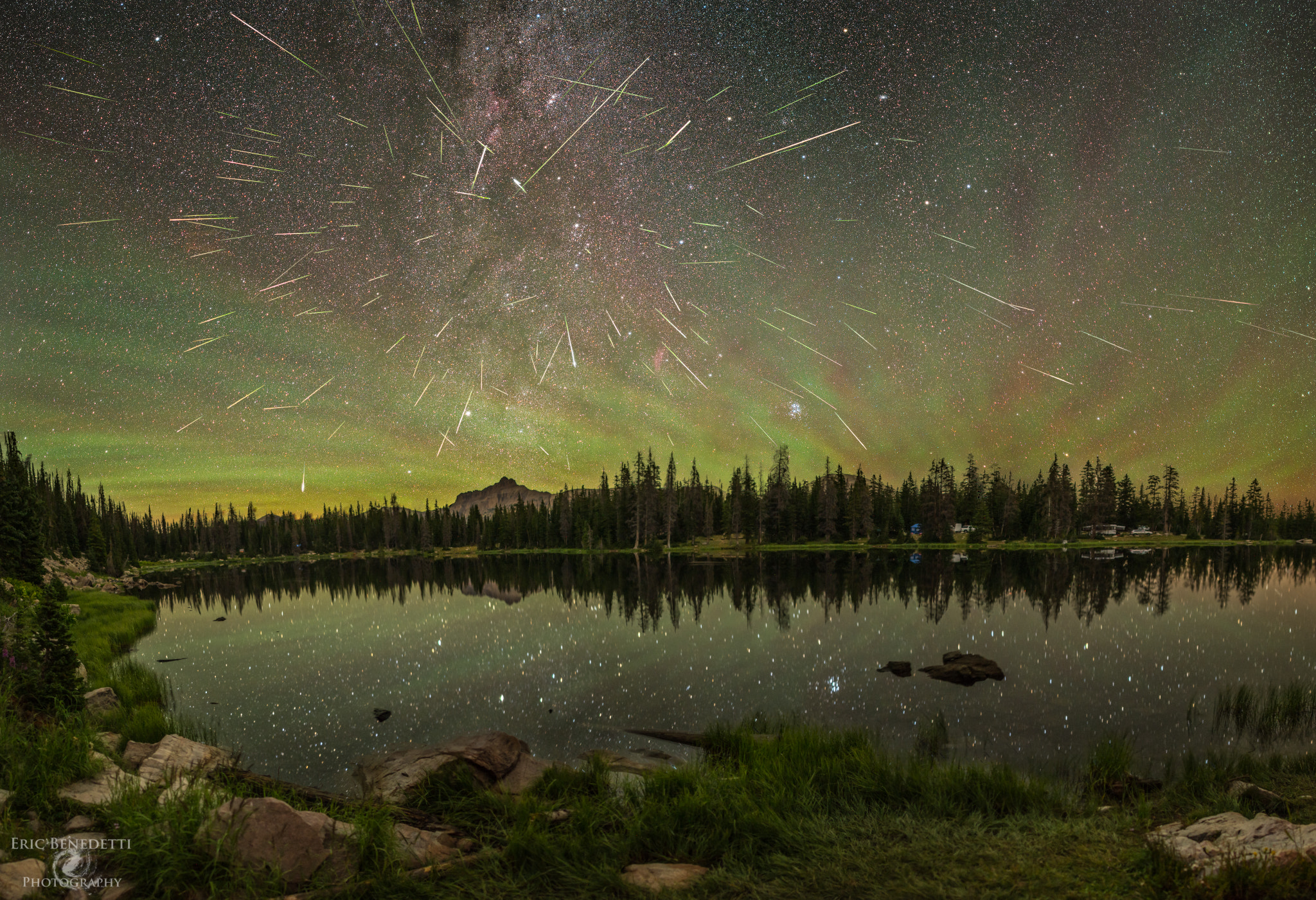 Nikon D600 sample photo. Perseid meteor shower over mooshorn lake photography