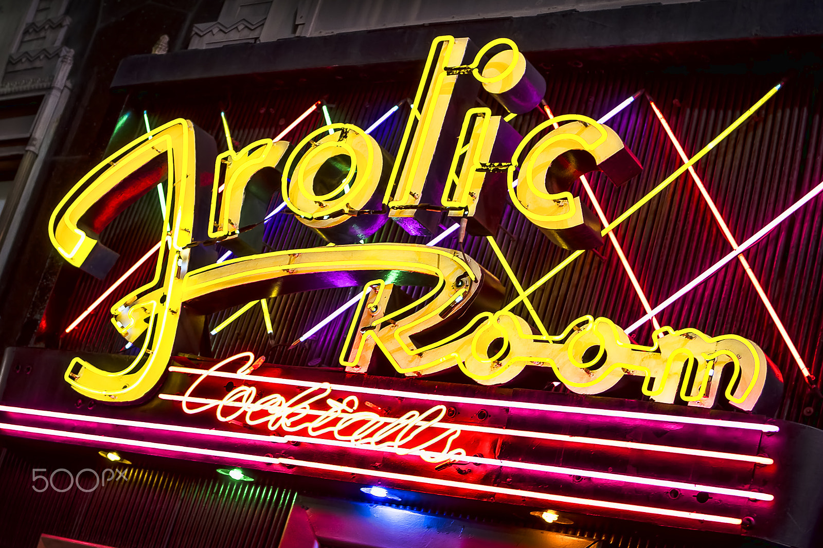 Canon EOS-1D Mark IV sample photo. Frolic room vintage neon sign - hollywood, ca photography
