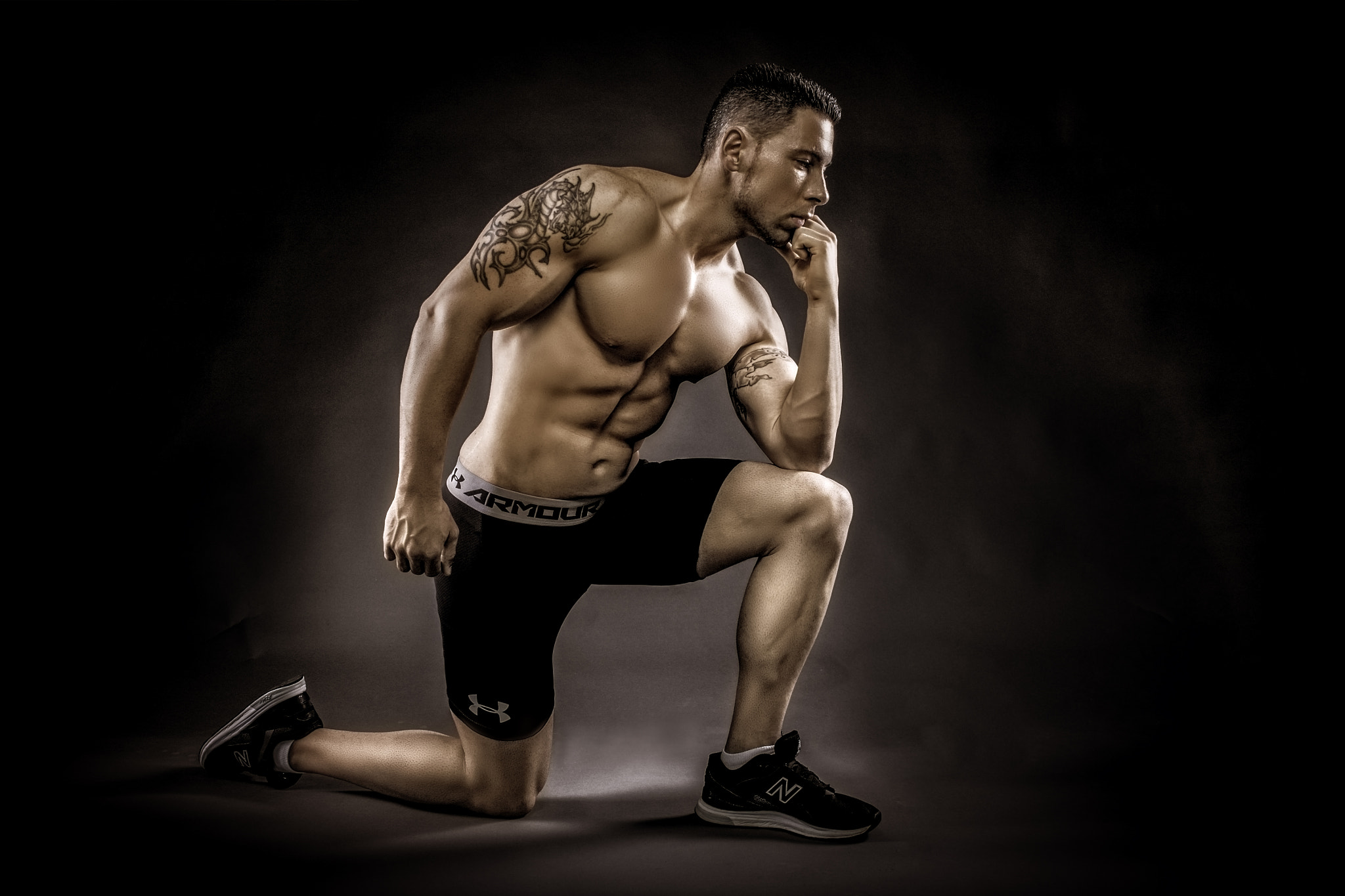 Canon EF-S 24mm F2.8 STM sample photo. Posing bodybuilder photography