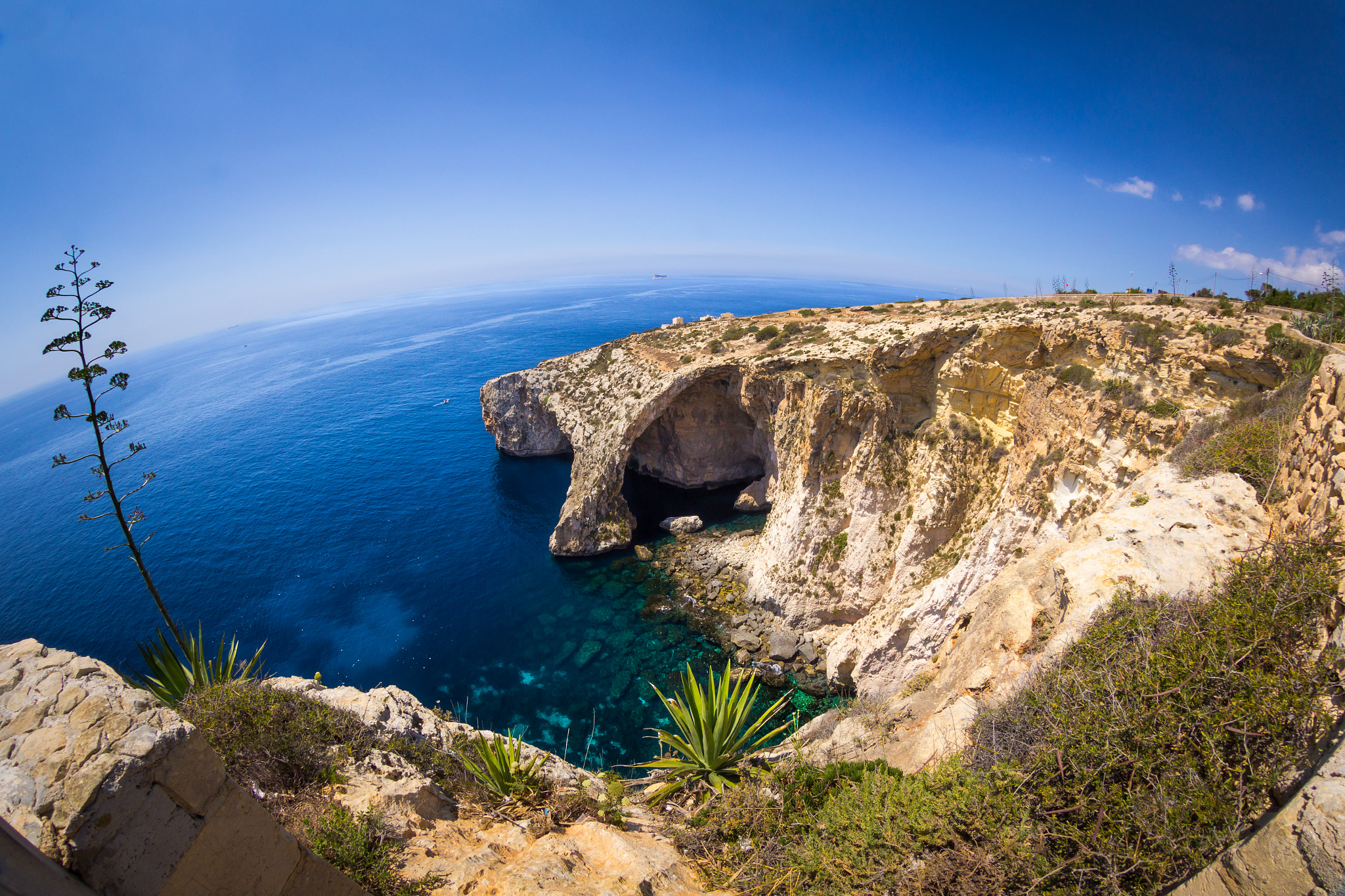 Canon EF 8-15mm F4L Fisheye USM sample photo. Blue grotto in malta photography
