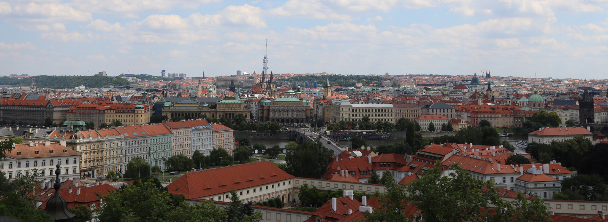 Canon EOS 760D (EOS Rebel T6s / EOS 8000D) + Canon EF 24-105mm F4L IS USM sample photo. Prague-panorama photography