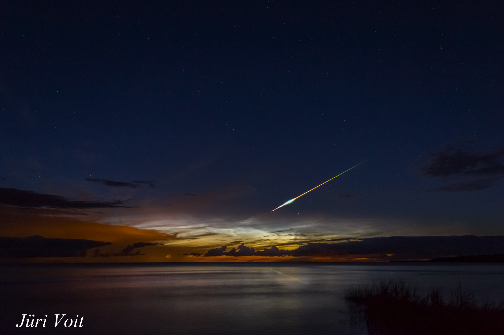 Pentax K-50 + A Series Lens sample photo. Meteor with noctilucent clouds photography
