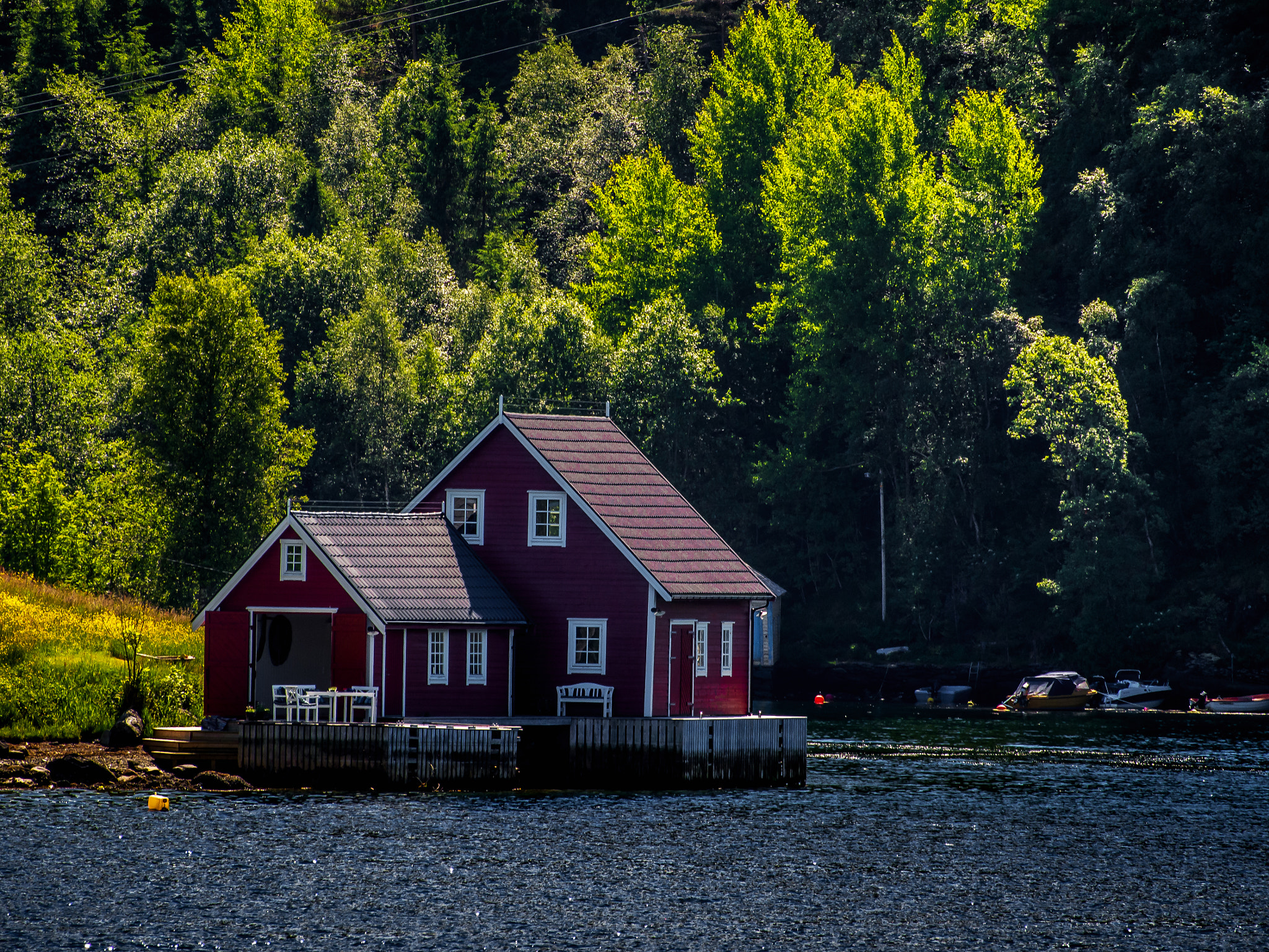 Olympus PEN E-P5 sample photo. A house in the fjord photography