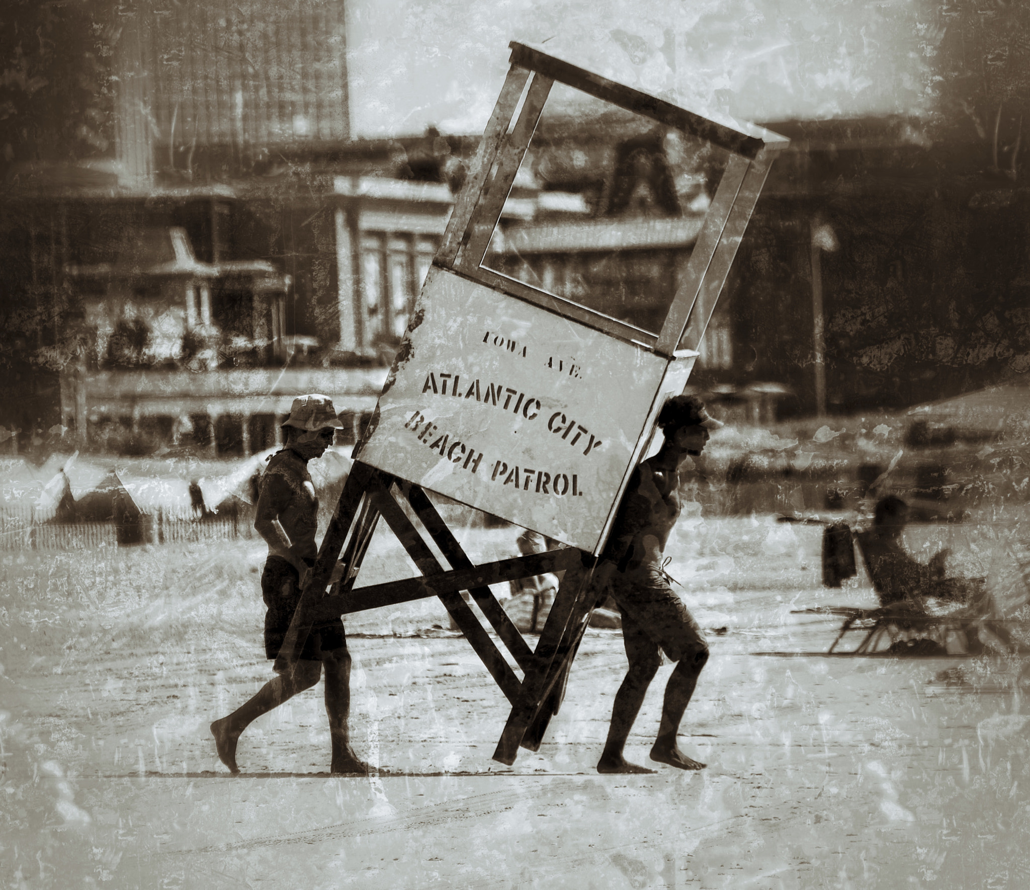 Canon EF 70-300mm F4-5.6L IS USM sample photo. Lifeguard series, grunge effect photography