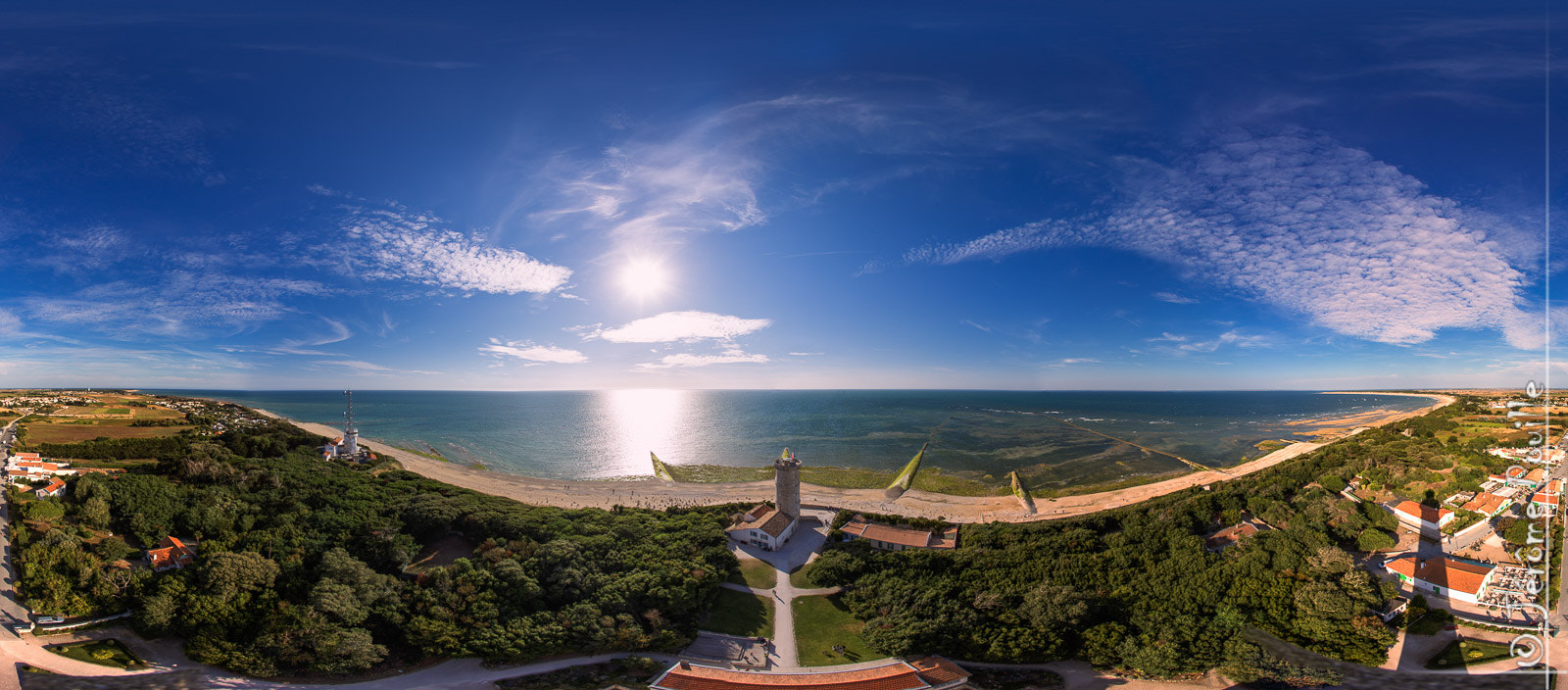 Canon EOS 6D + Canon EF 15mm F2.8 Fisheye sample photo. 360° from top of lighthouse photography