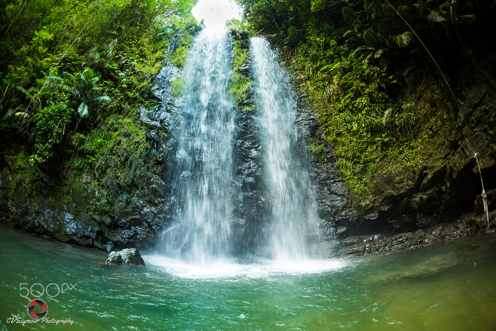 Canon EOS 6D + Sigma 15mm f/2.8 EX Fisheye sample photo. Twin waterfalls photography