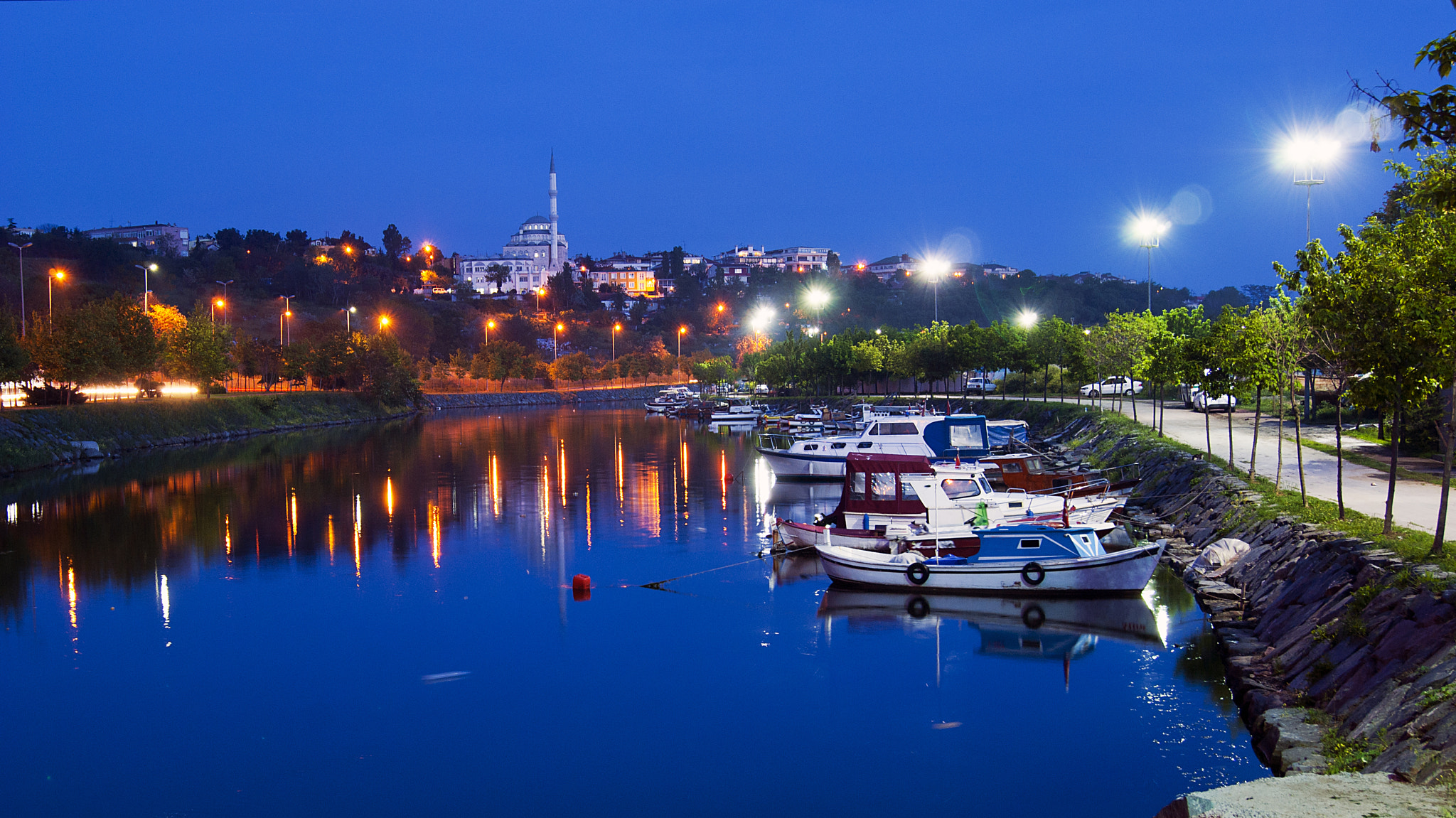 Sony Alpha DSLR-A230 + Sony DT 18-55mm F3.5-5.6 SAM sample photo. Fishing boats at the marina photography