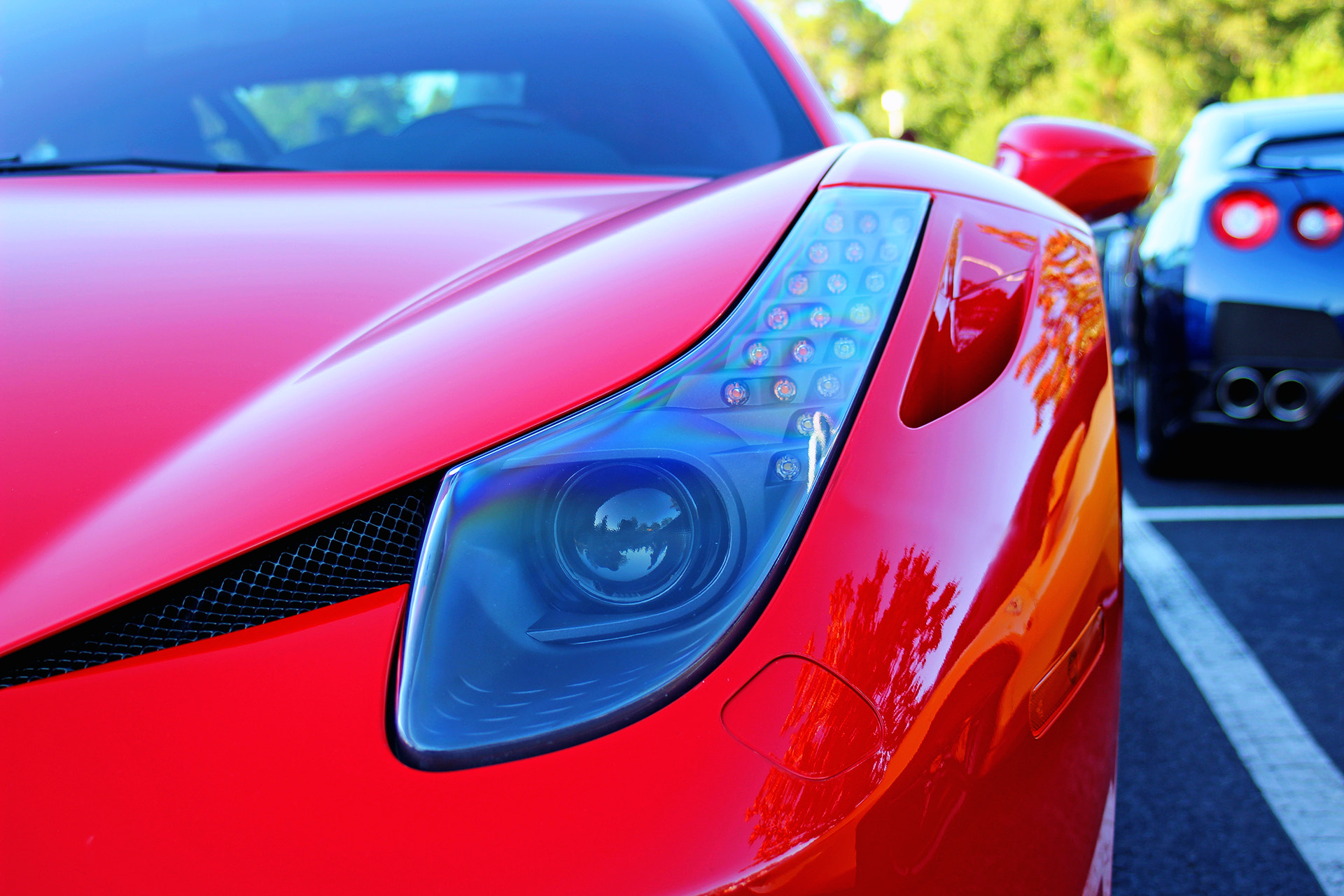 Canon EF 35-80mm f/4-5.6 sample photo. Headlight reflection photography