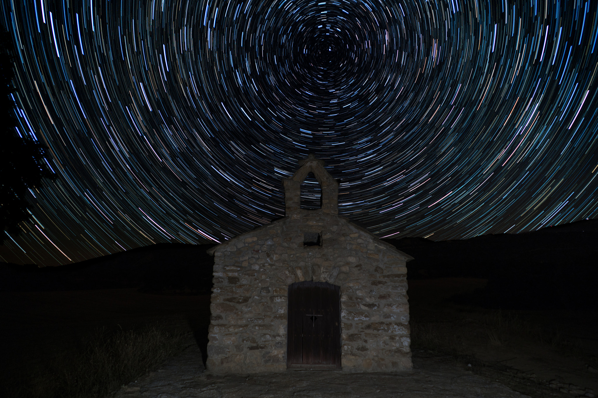 Sony FE 28mm F2 sample photo. Startrail montsec photography