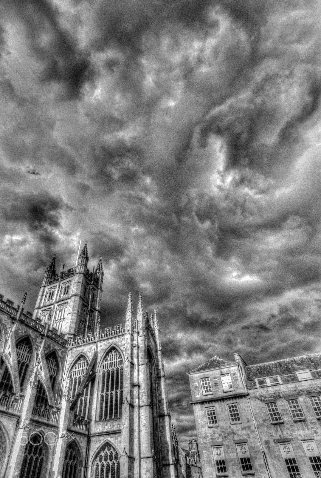 Sony SLT-A77 + 20mm F2.8 sample photo. Storm clouds over bath abbey photography