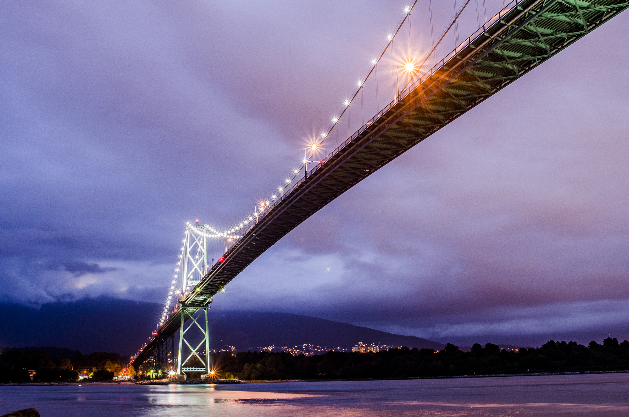 Nikon D5100 + Nikon AF Nikkor 24mm F2.8D sample photo. Typical bridge shot in stanley park photography