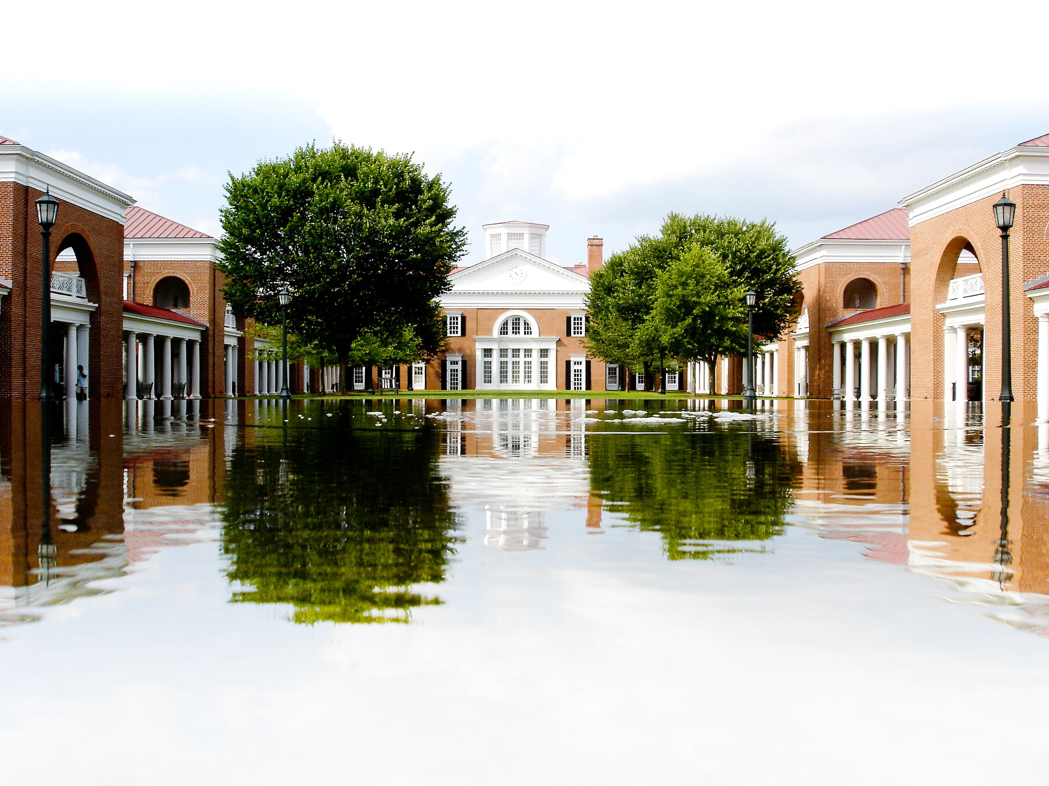 Sony DSC-P100 sample photo. Darden university business school. i shot this picture just 1 inch above a water pond photography