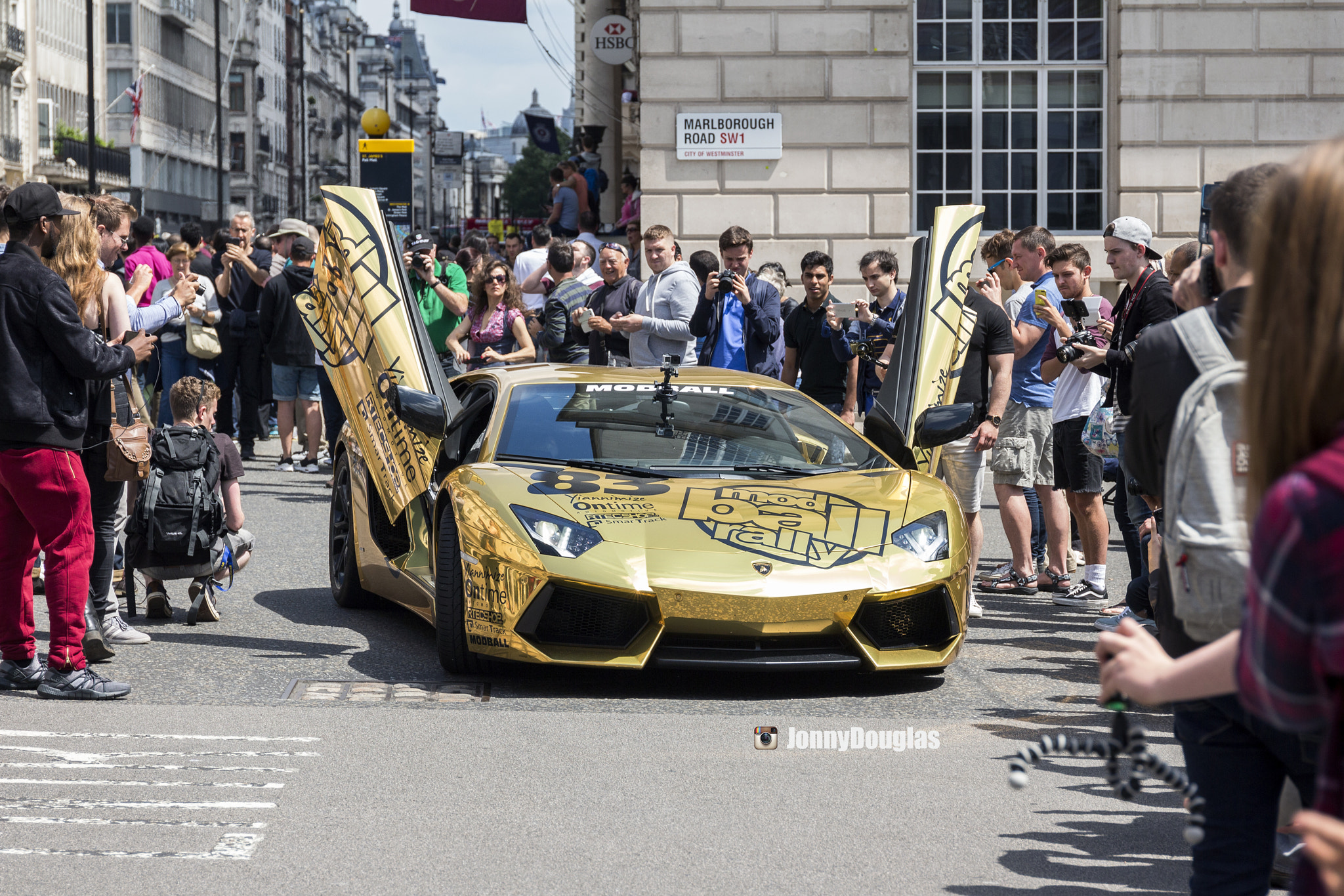 Canon EF 24-70mm F4L IS USM sample photo. Chrome gold lamborghini aventador photography