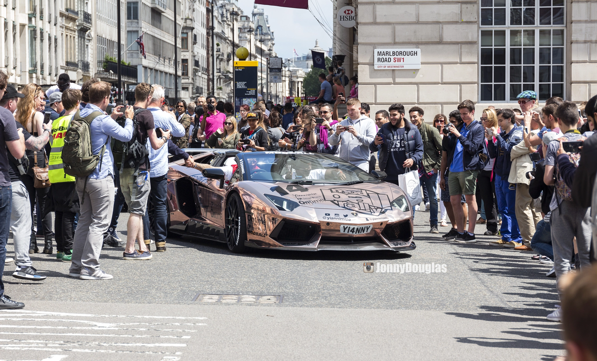 Canon EF 24-70mm F4L IS USM sample photo. Chrome rose gold lamborghini aventador photography