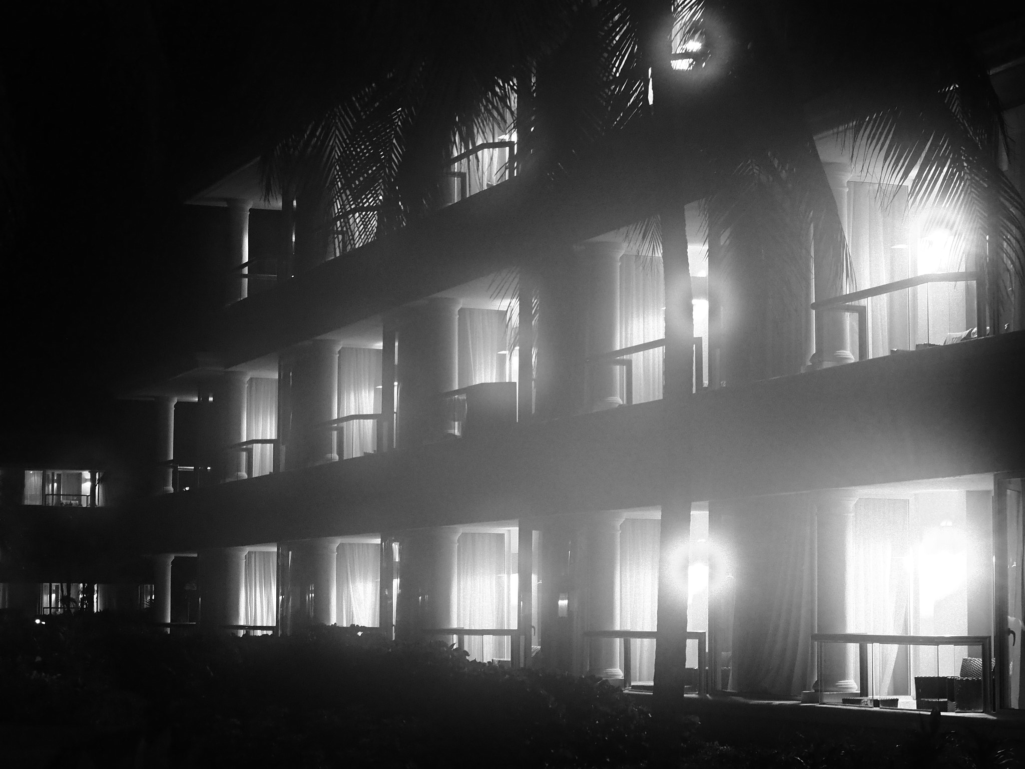 Panasonic Leica DG Nocticron 42.5mm F1.2 ASPH OIS sample photo. Hotel mist photography