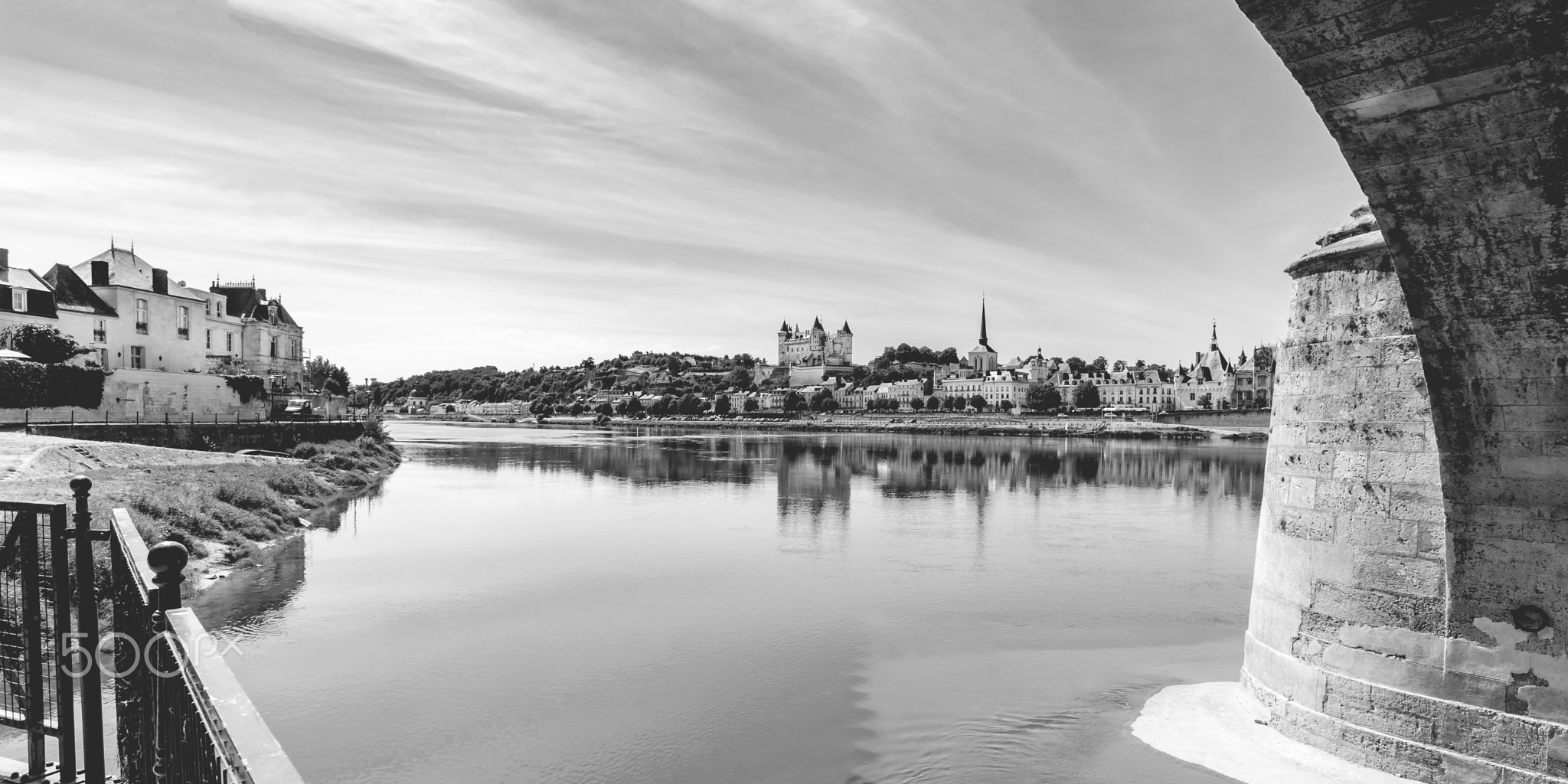 Castle of Saumur and Loire river,