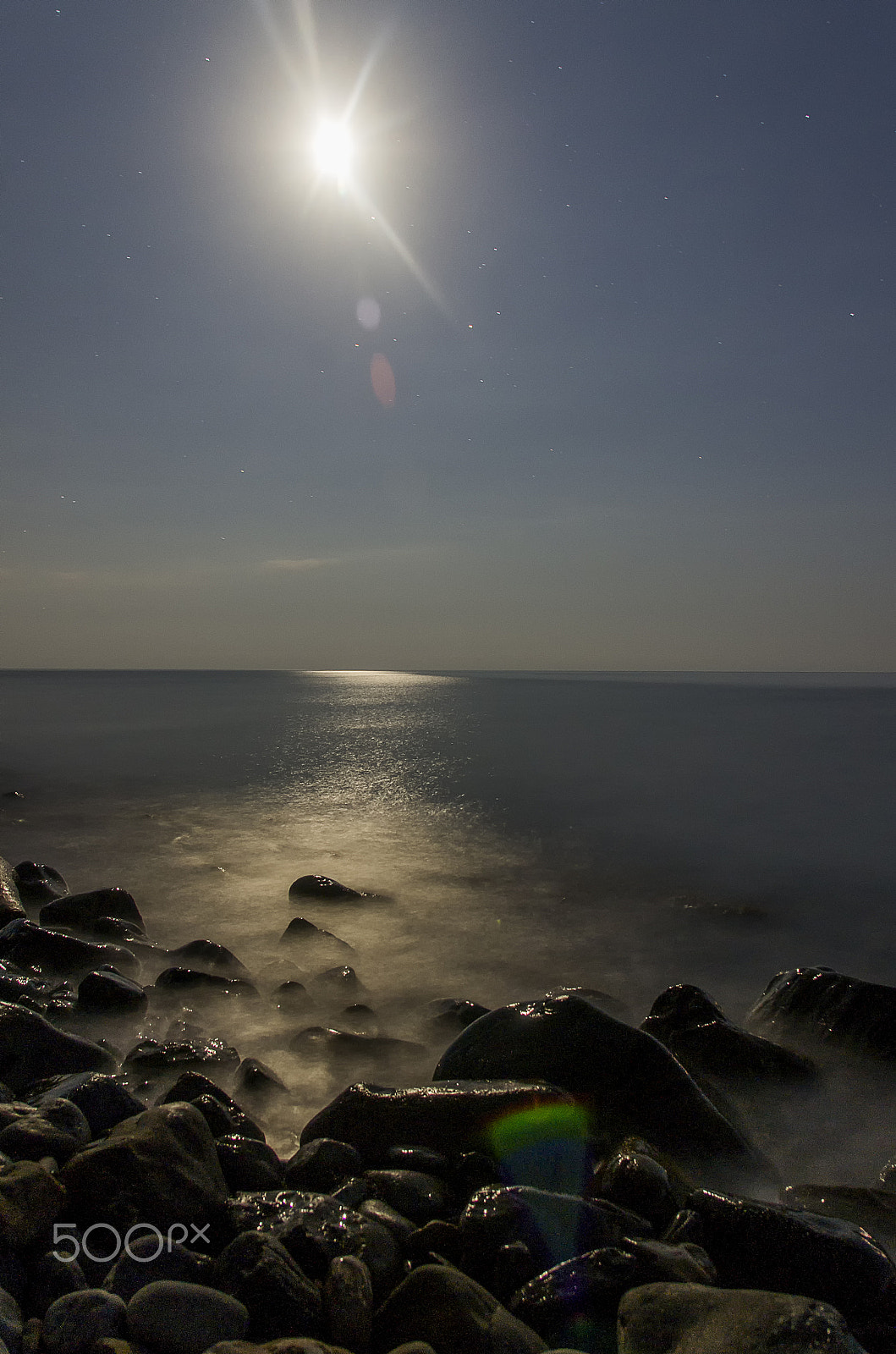 Sigma 17-50mm F2.8 EX DC HSM sample photo. The moon over the sea photography