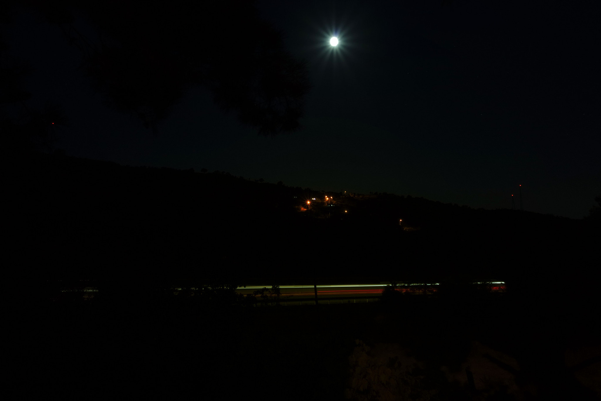 Samsung NX mini sample photo. Moon, night and lights photography