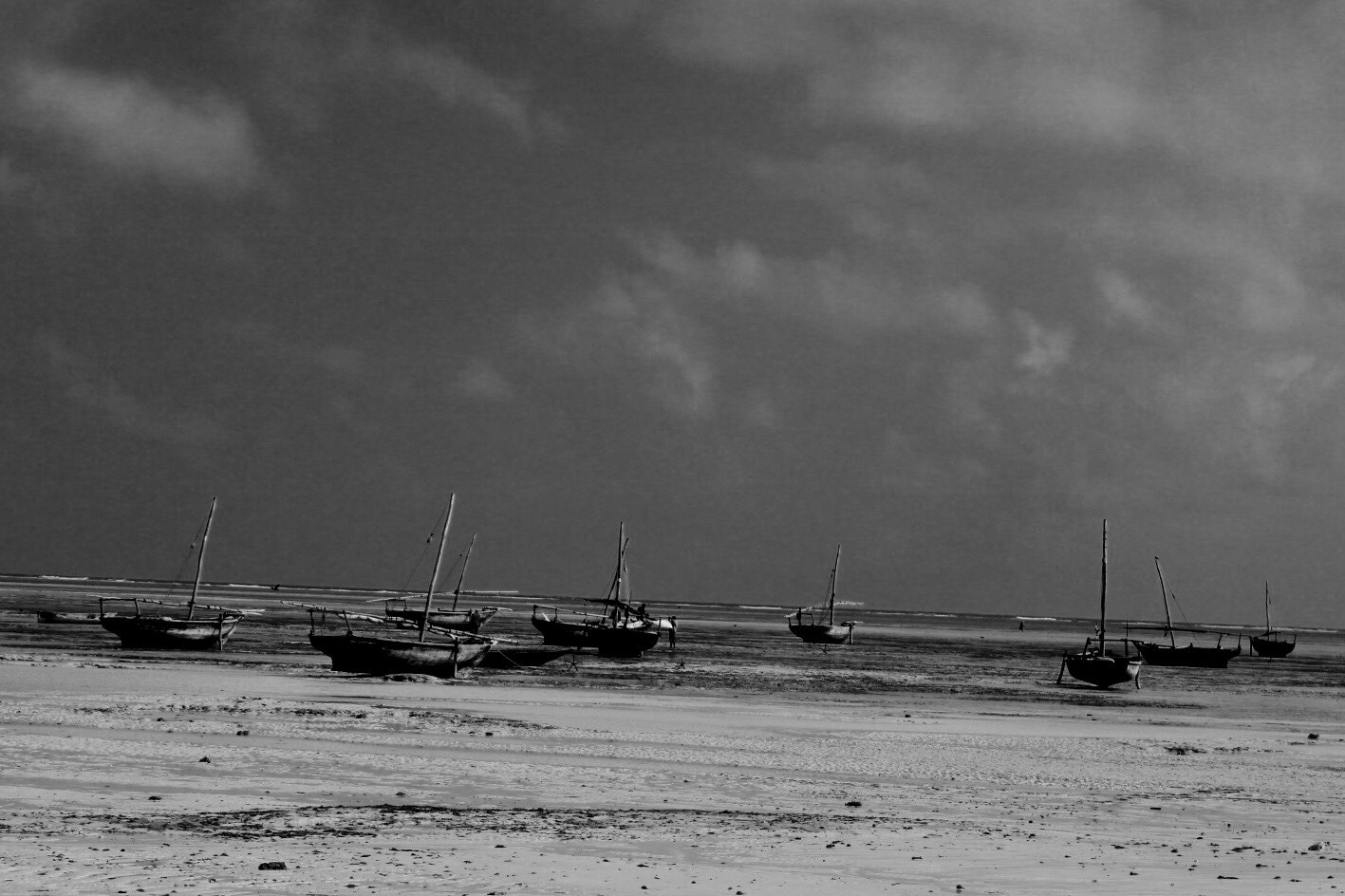 Canon EOS 760D (EOS Rebel T6s / EOS 8000D) + Canon EF-S 18-55mm F3.5-5.6 IS II sample photo. Dhow during the ebb tide in zanzibar photography