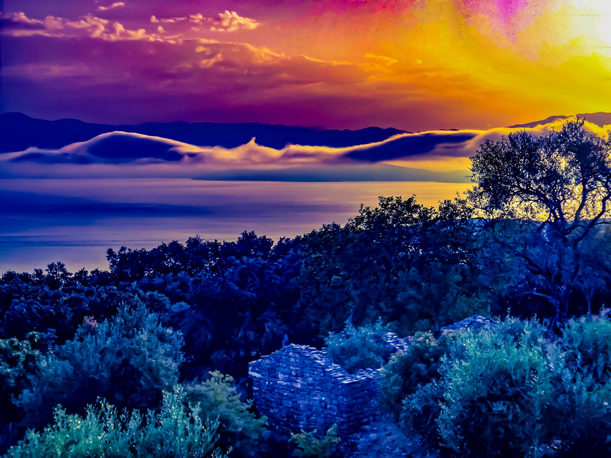 Sony Cyber-shot DSC-TX30 sample photo. Summer dawn over albania and the ionian sea from corfu photography