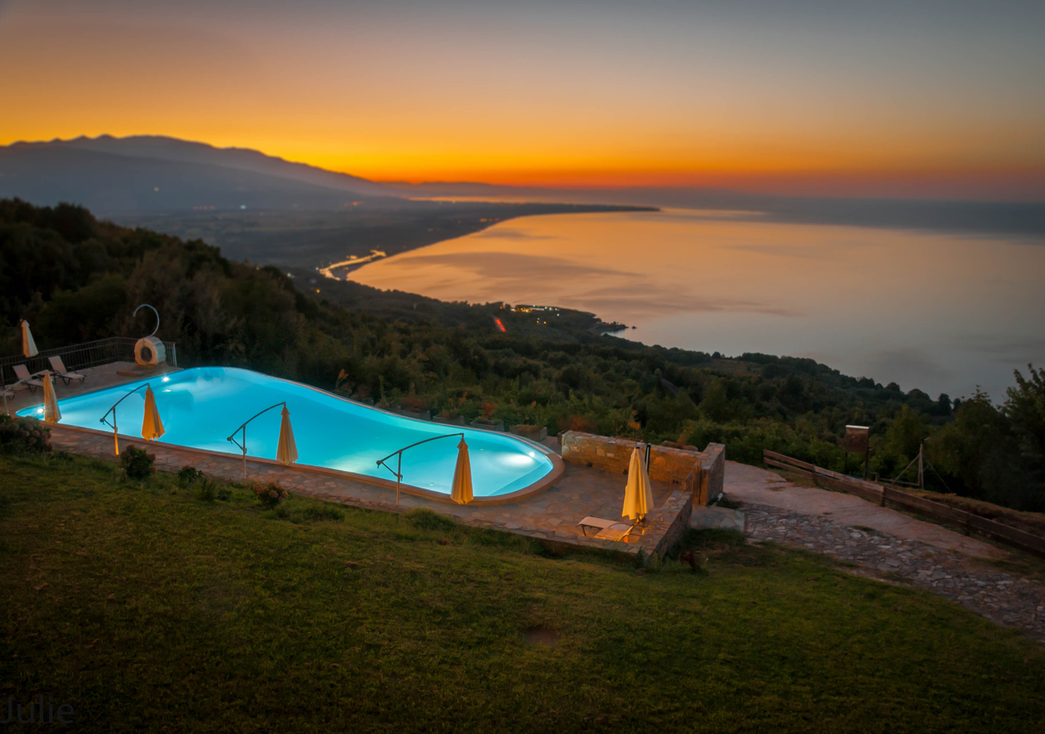 Sony DT 16-105mm F3.5-5.6 sample photo. Dohos hotel at mount kissavos in greece, at sunset. photography