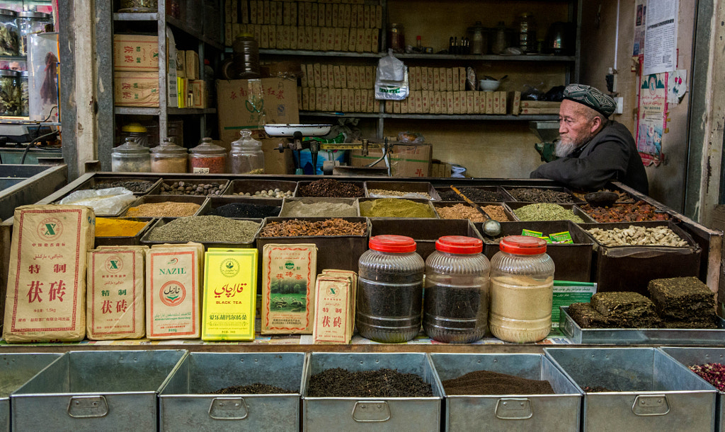 Uigher Elderly Tea Shop Keeper, Kashgar, China by Sophia J Kim on 500px.com
