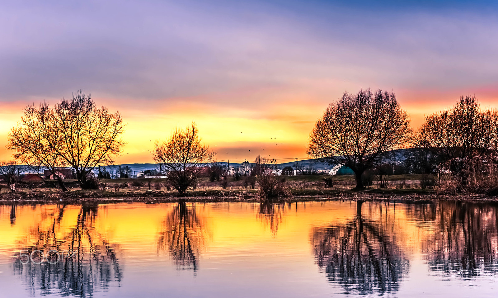 Nikon AF Nikkor 24-85mm F2.8-4D IF sample photo. Sunset al mures river photography