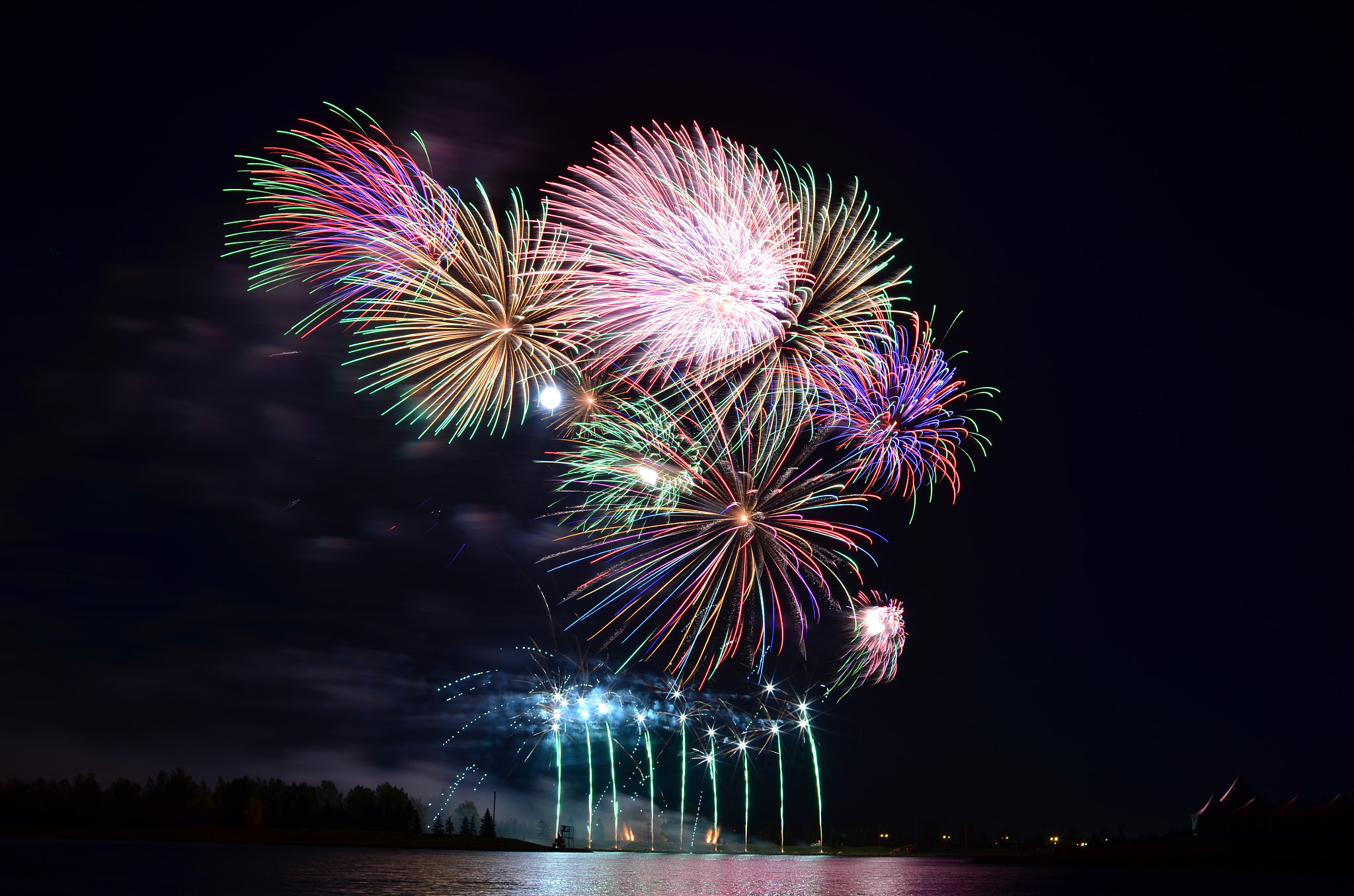 Nikon D5100 + Sigma 30mm F1.4 EX DC HSM sample photo. Globalfest calgary fireworks 2015 photography