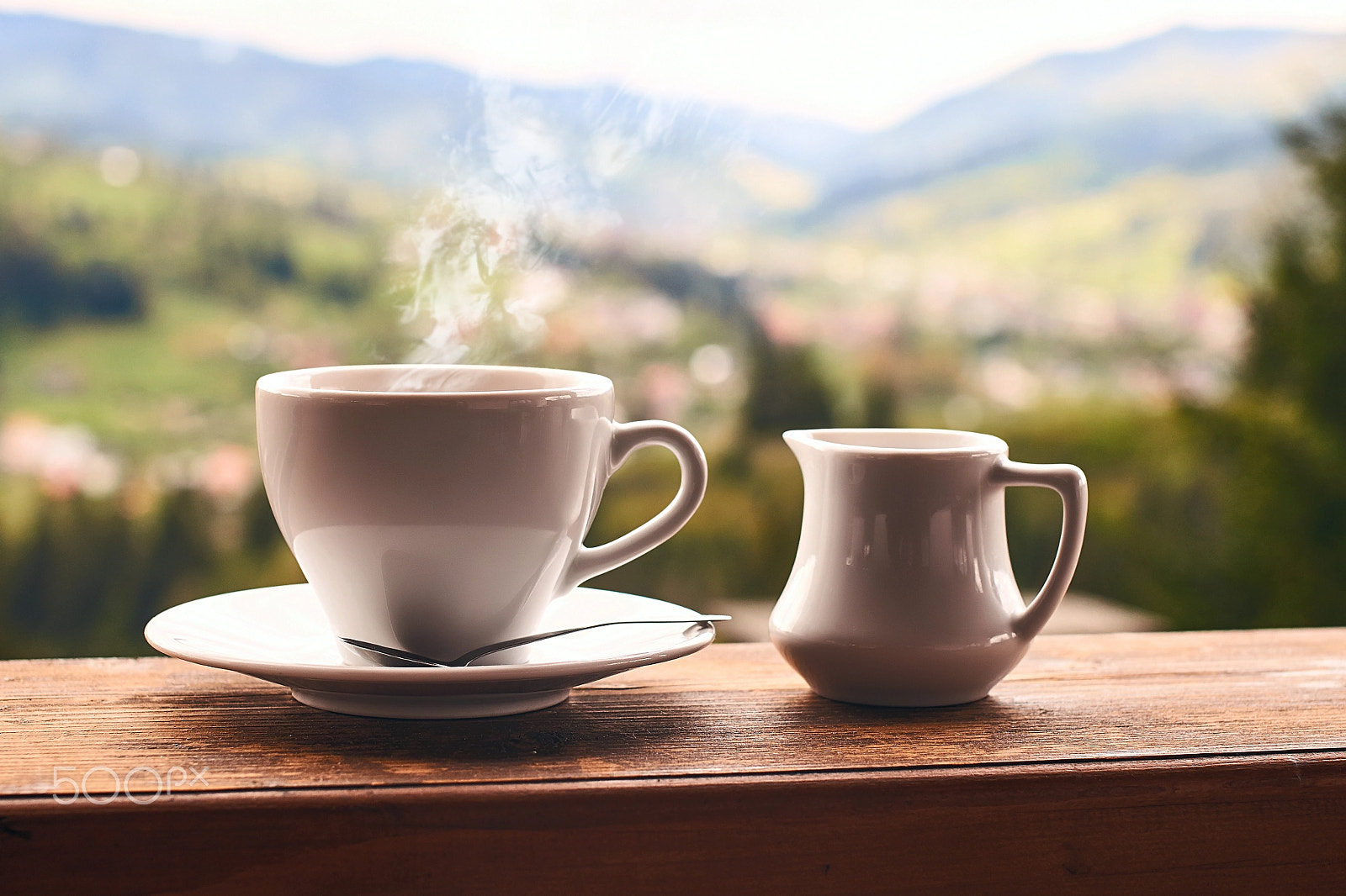 Sony SLT-A57 + Minolta AF 50mm F1.4 [New] sample photo. Morning coffee in the mountains photography