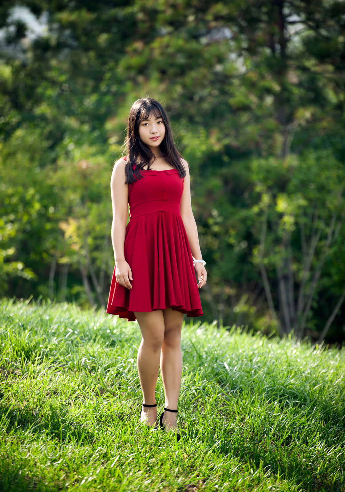 Nikon D3X sample photo. Red girl photography