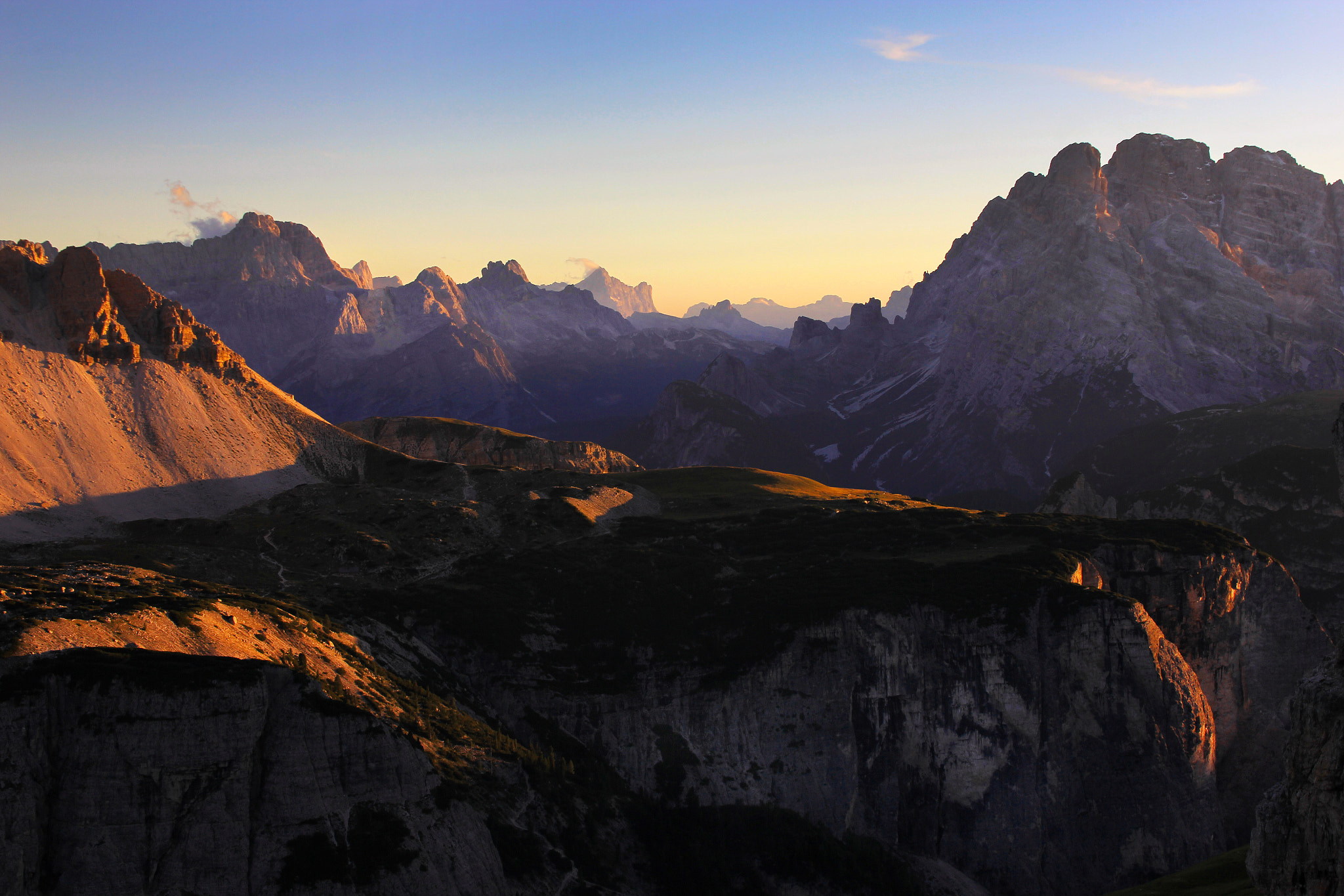 Canon EF 28-135mm F3.5-5.6 IS USM sample photo. Sunset by tre cime di lavaredo, dolomites photography