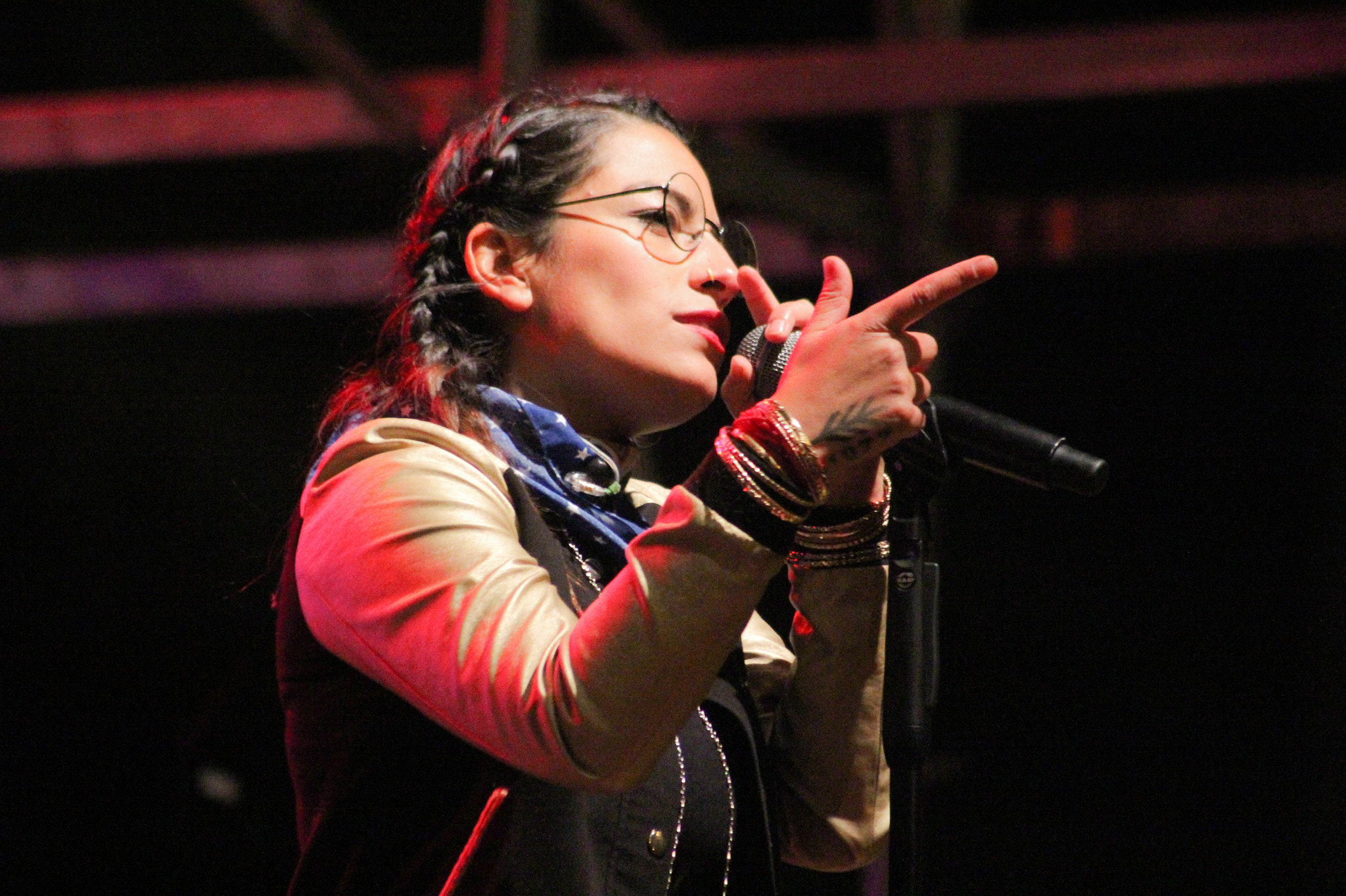 Sigma 70-300mm F4-5.6 APO DG Macro sample photo. Chilean rapper ana tijoux performing at the world bicycle forum in santiago, chile photography