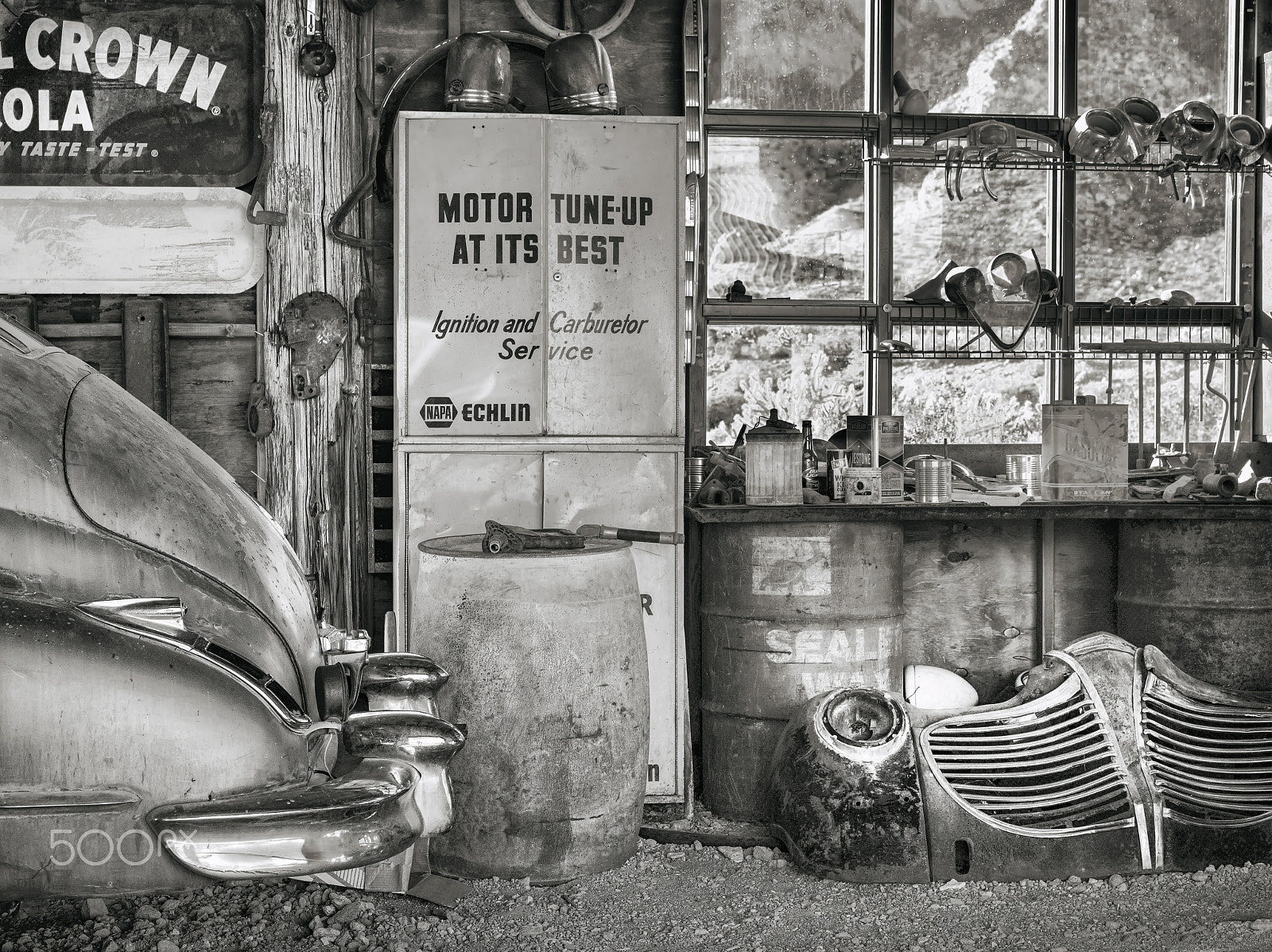 Pentax 645D + smc PENTAX-FA 645 45-85mm F4.5 sample photo. Service garage, nelson ghost town, nv photography