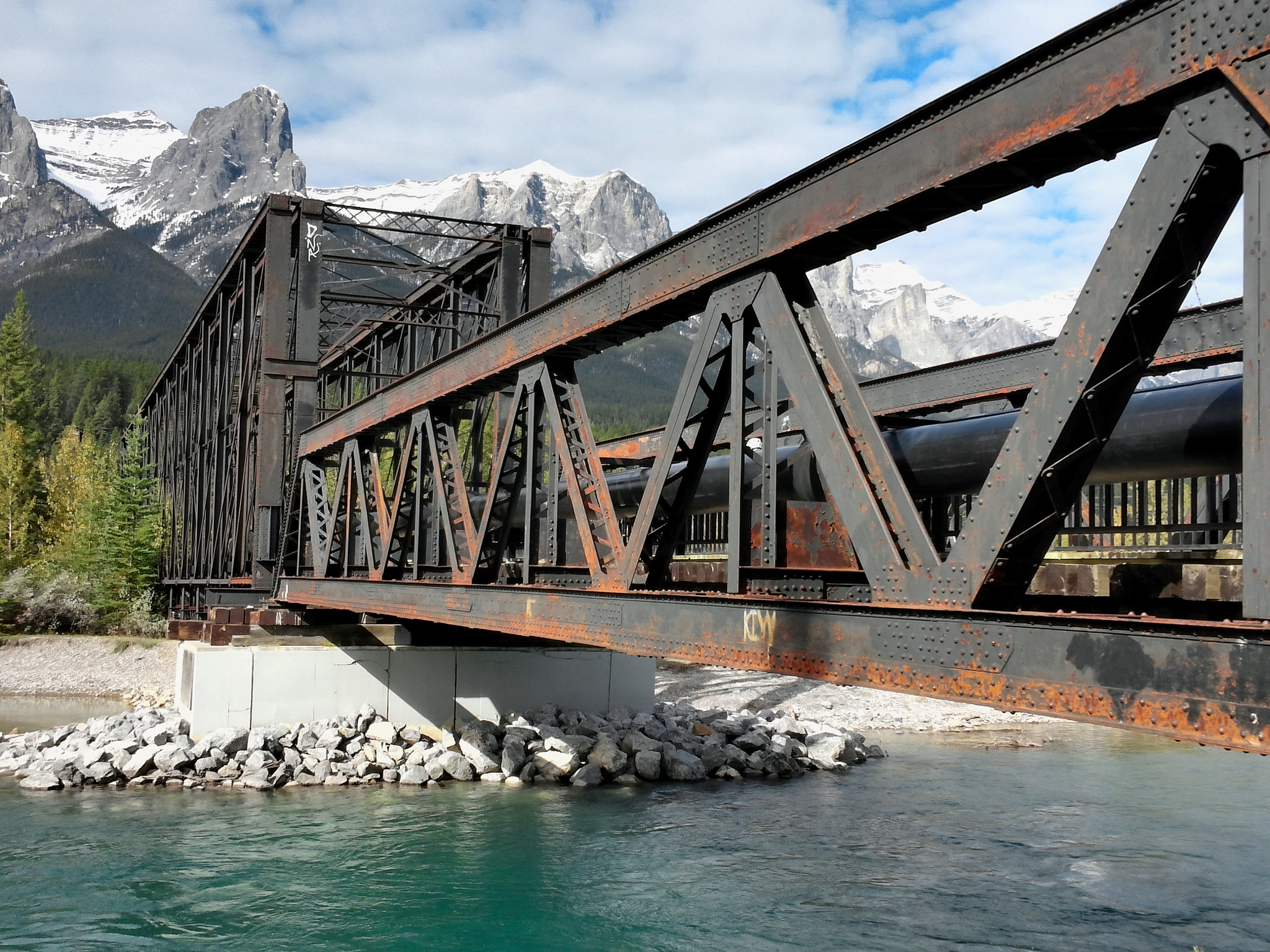 LG OPTIMUS G PRO sample photo. Old railway bridge in canadian rockies photography