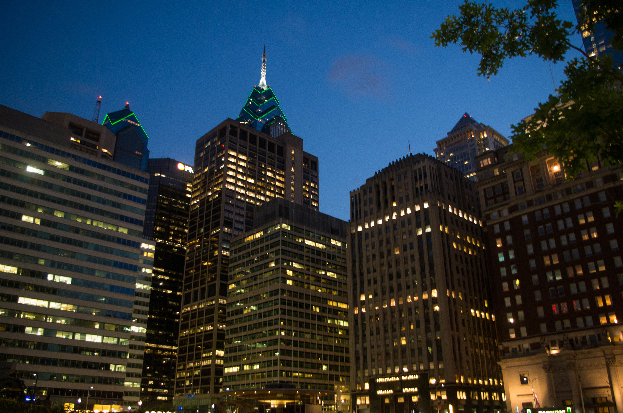 Pentax K-01 sample photo. Philadelphia city center at night photography