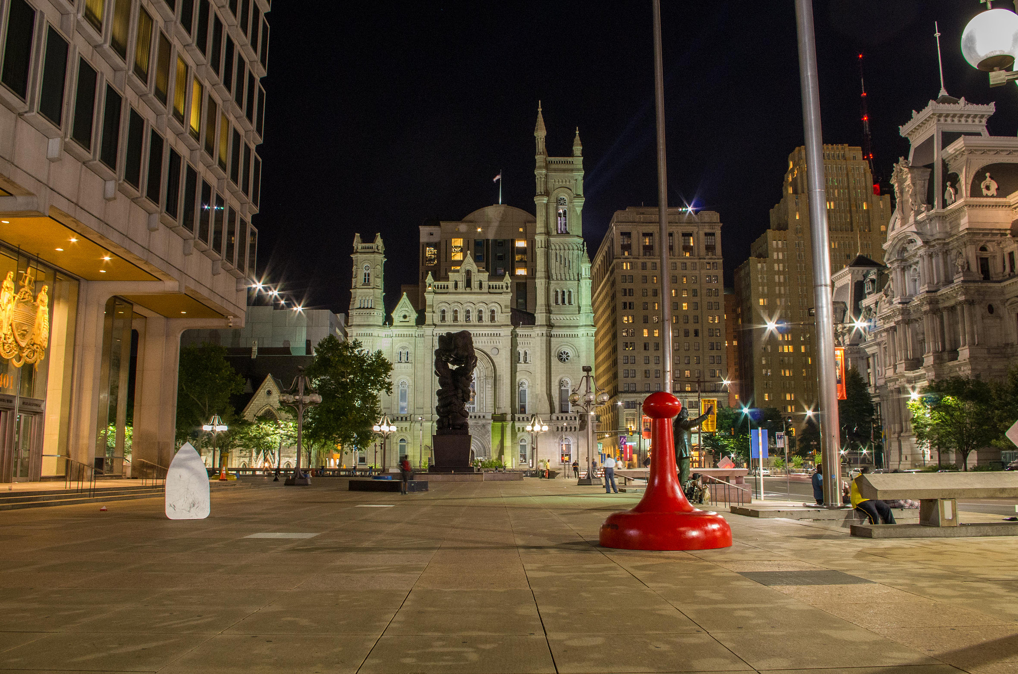 Pentax K-01 sample photo. City center square at night photography