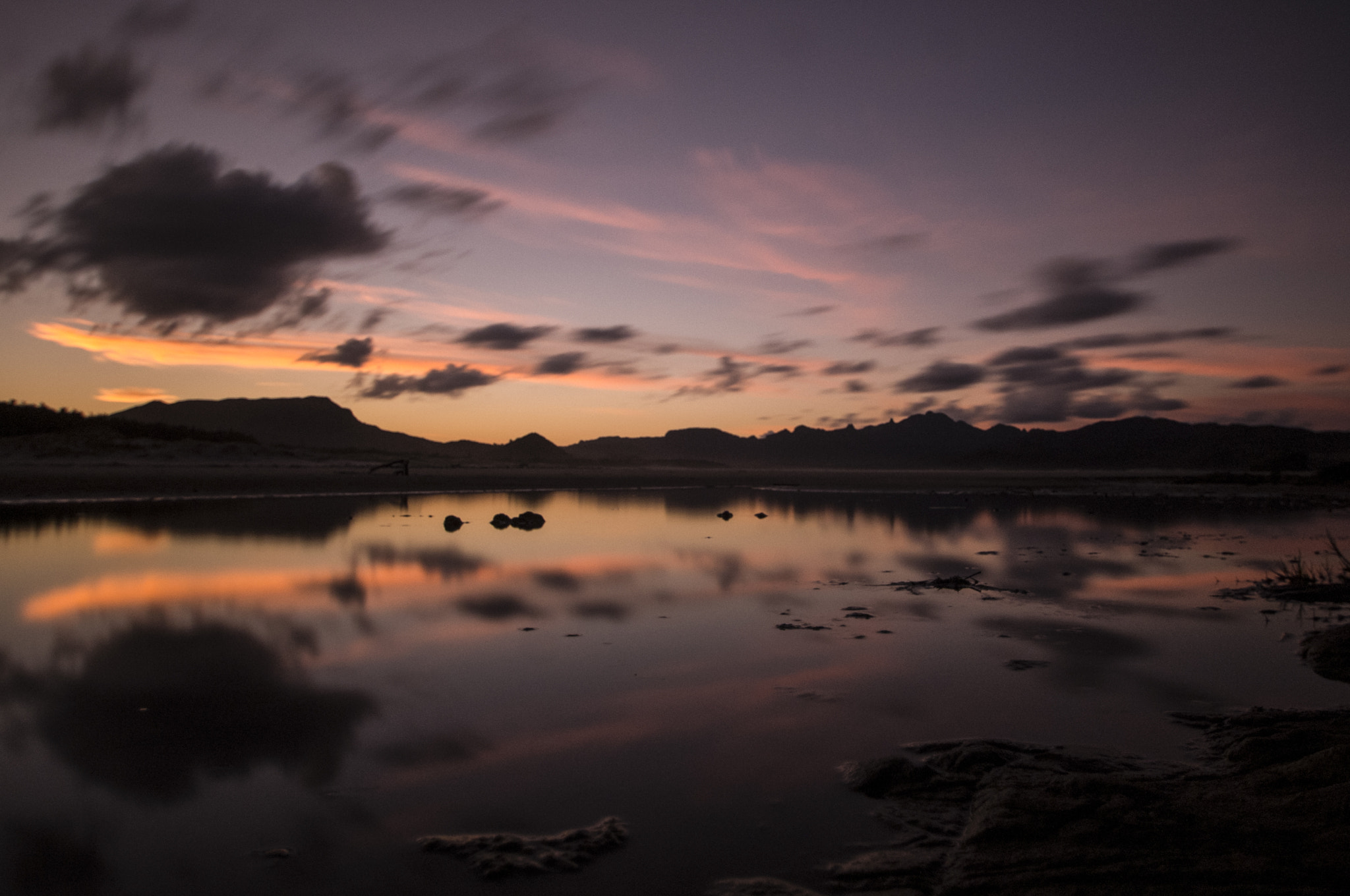 Pentax K-r sample photo. Great barrier island at sunset photography