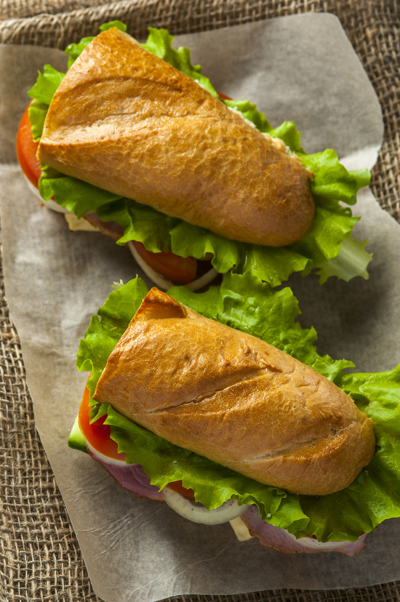 Nikon D700 + AF Micro-Nikkor 105mm f/2.8 sample photo. Delicious sandwiches with vegetable slices and ham photography