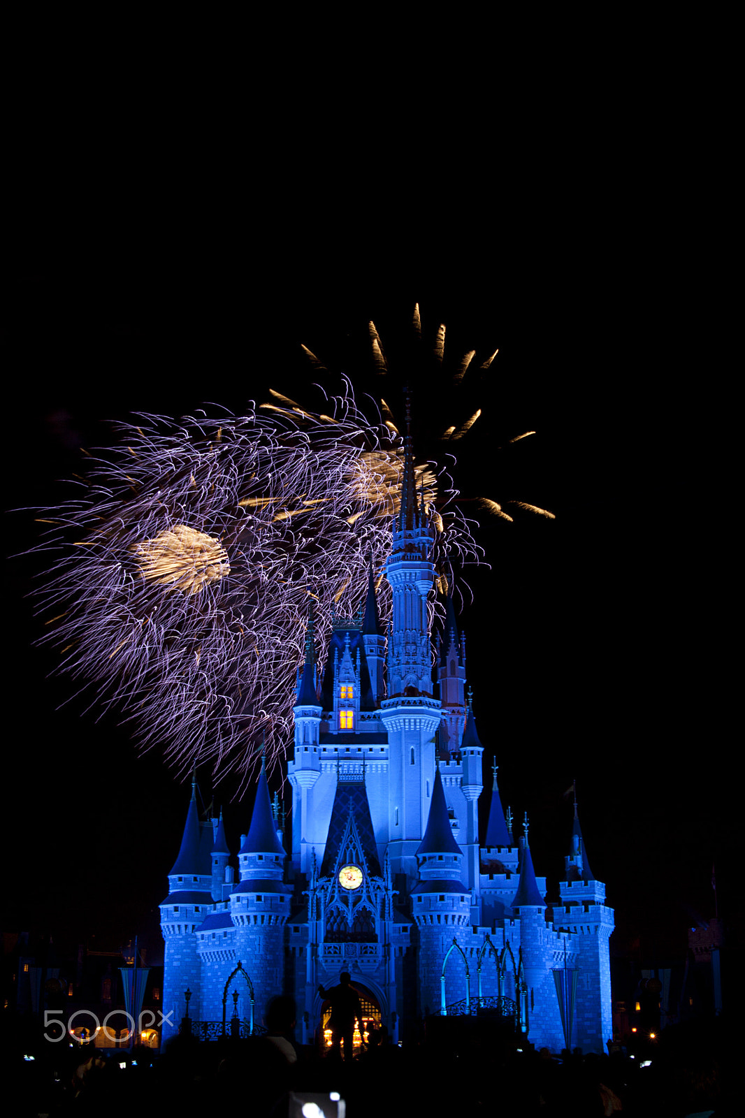 Canon EOS 450D (EOS Rebel XSi / EOS Kiss X2) sample photo. Fireworks at cinderella castle photography