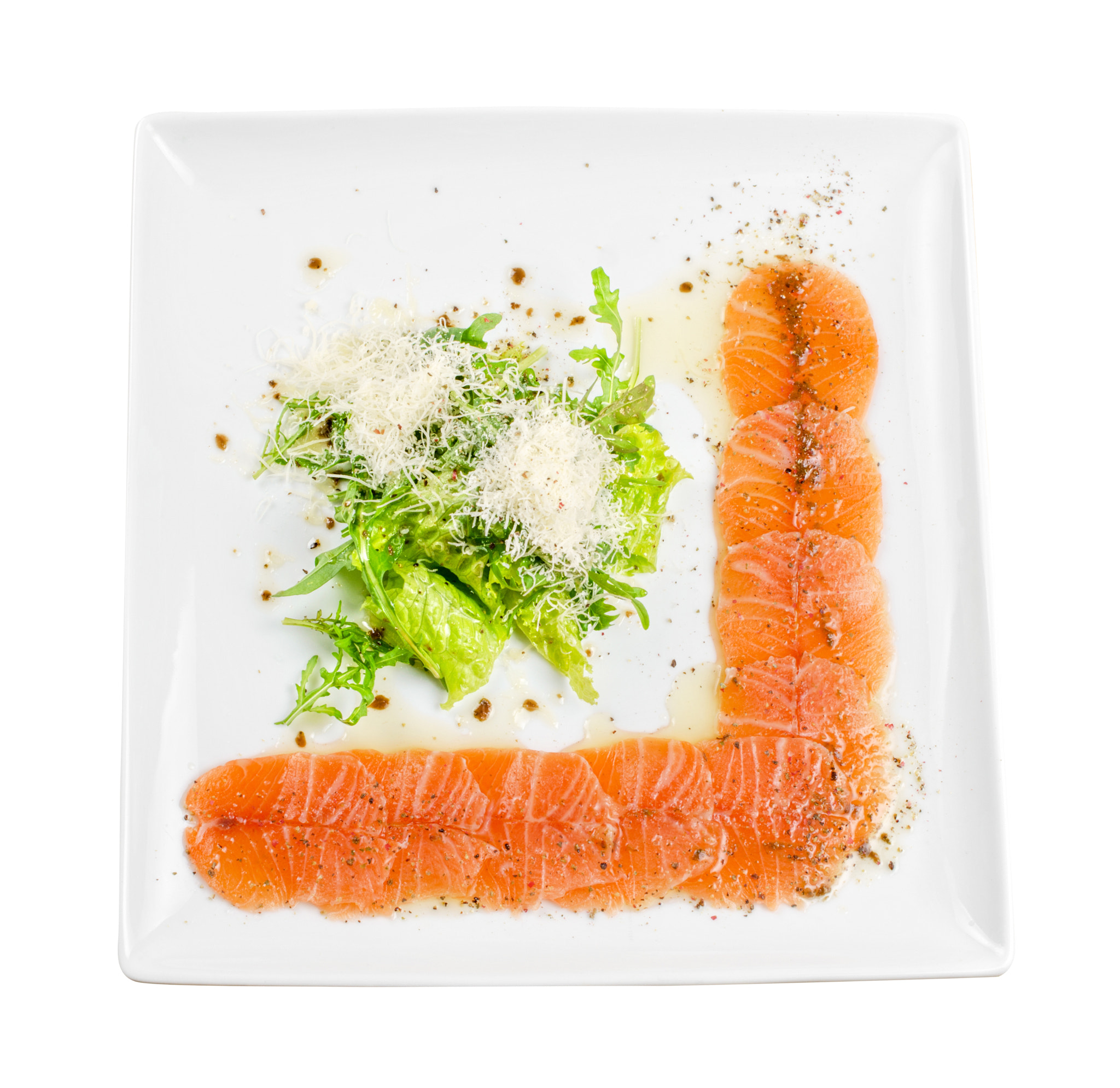 Nikon D7000 + Nikon AF Nikkor 35mm F2D sample photo. Fish carpaccio with salad photography
