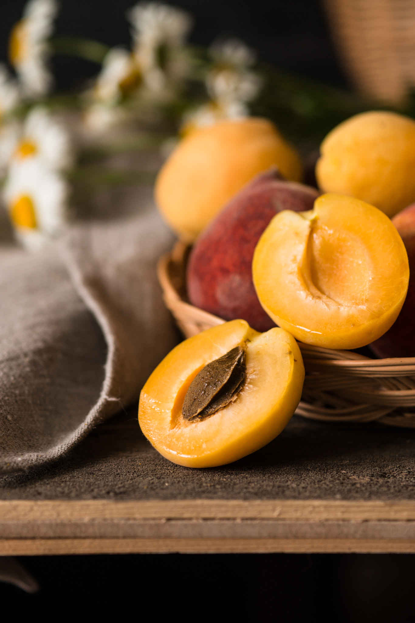 Sony a99 II + Sony 100mm F2.8 Macro sample photo. Apricot and flowers still-life photography