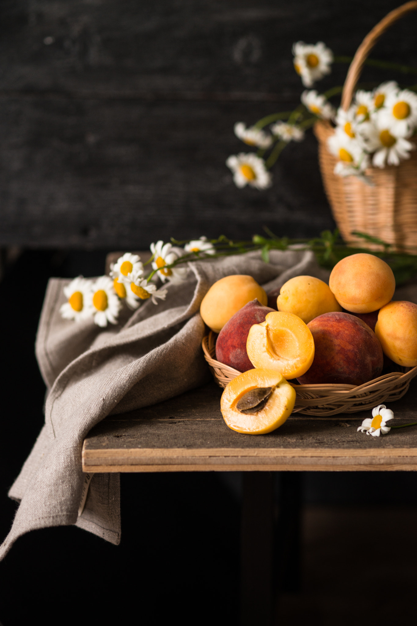Sony a99 II + Sony 100mm F2.8 Macro sample photo. Apricot and flowers still-life photography