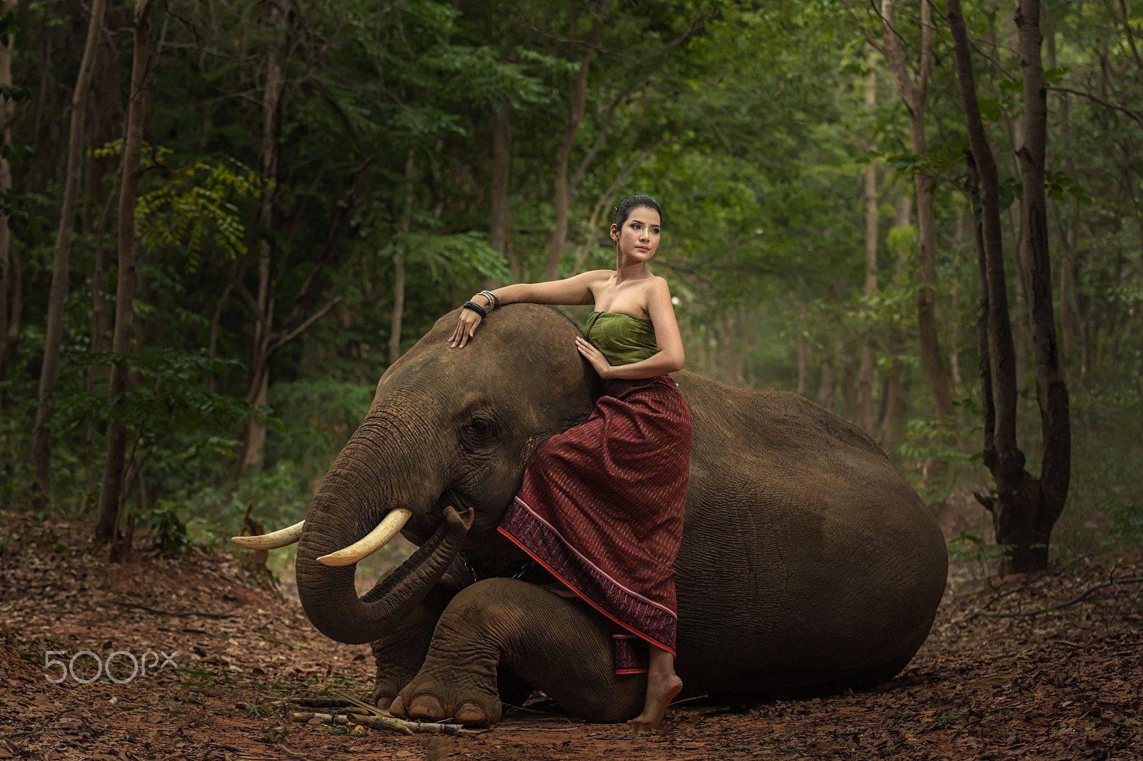 Sigma 70-200mm F2.8 EX DG OS HSM sample photo. Girl with elephant. photography